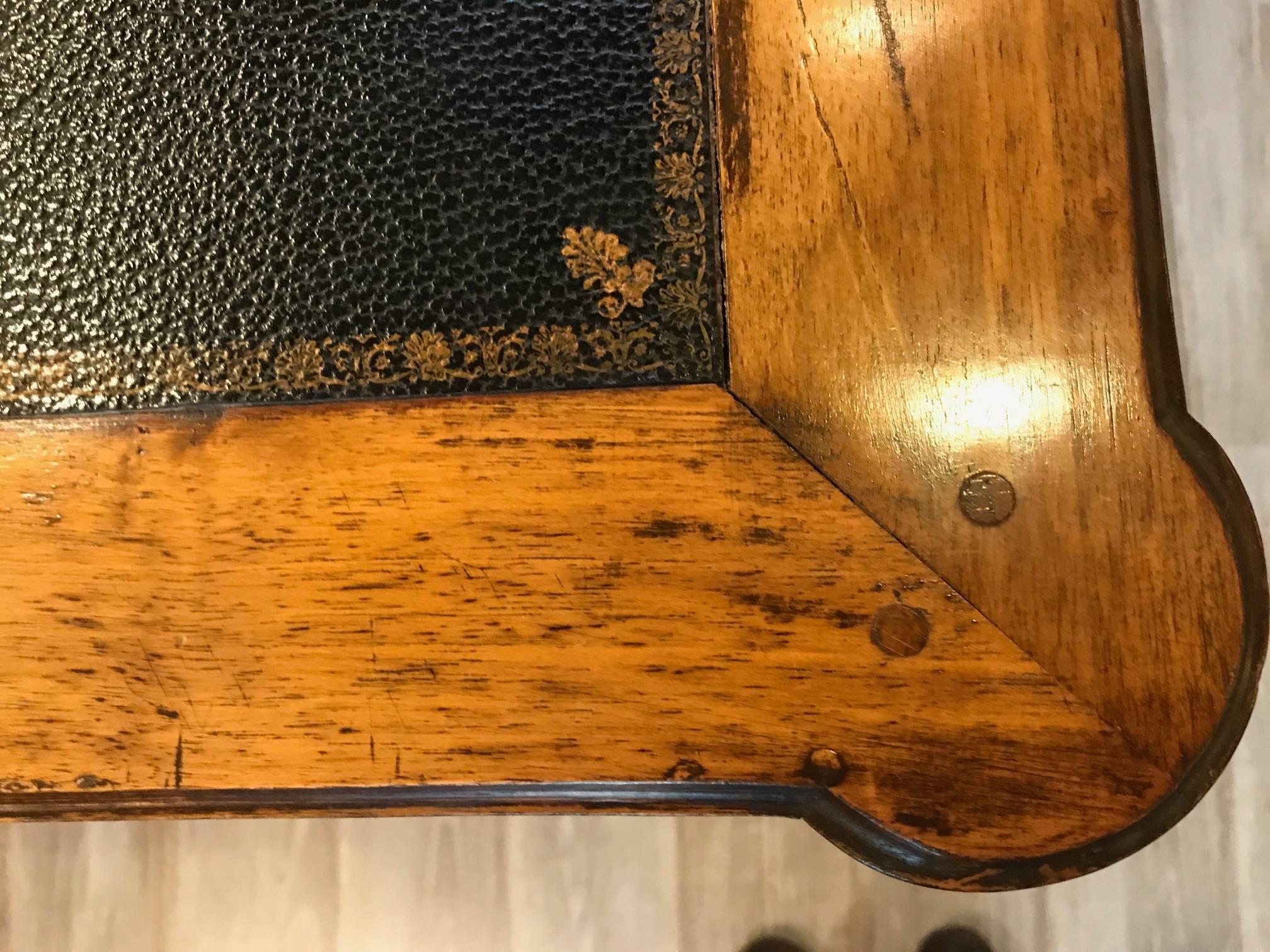 Leather French Fruitwood Writing Table Desk by Bloomingdale's