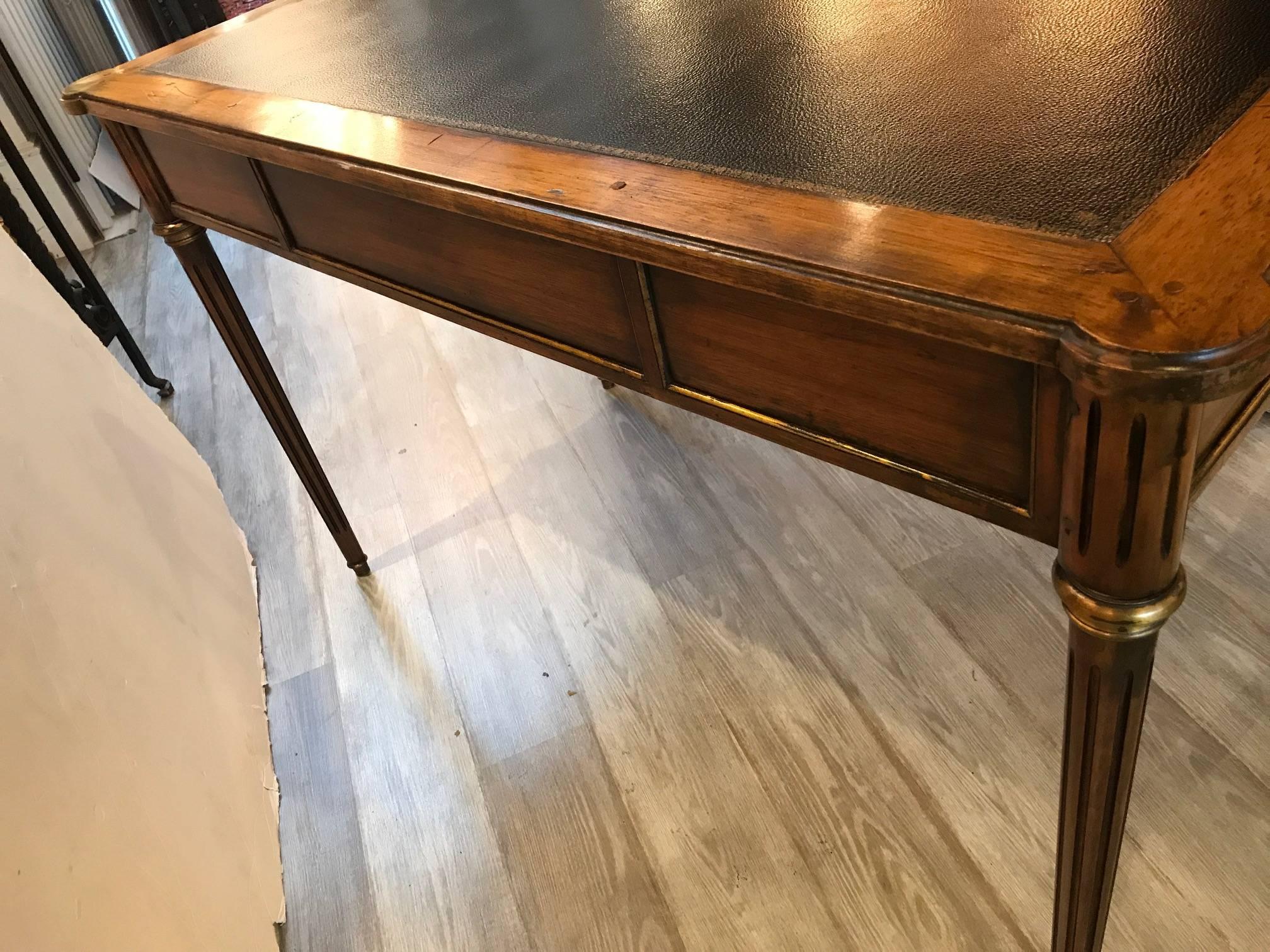 French Fruitwood Writing Table Desk by Bloomingdale's In Excellent Condition In Lambertville, NJ