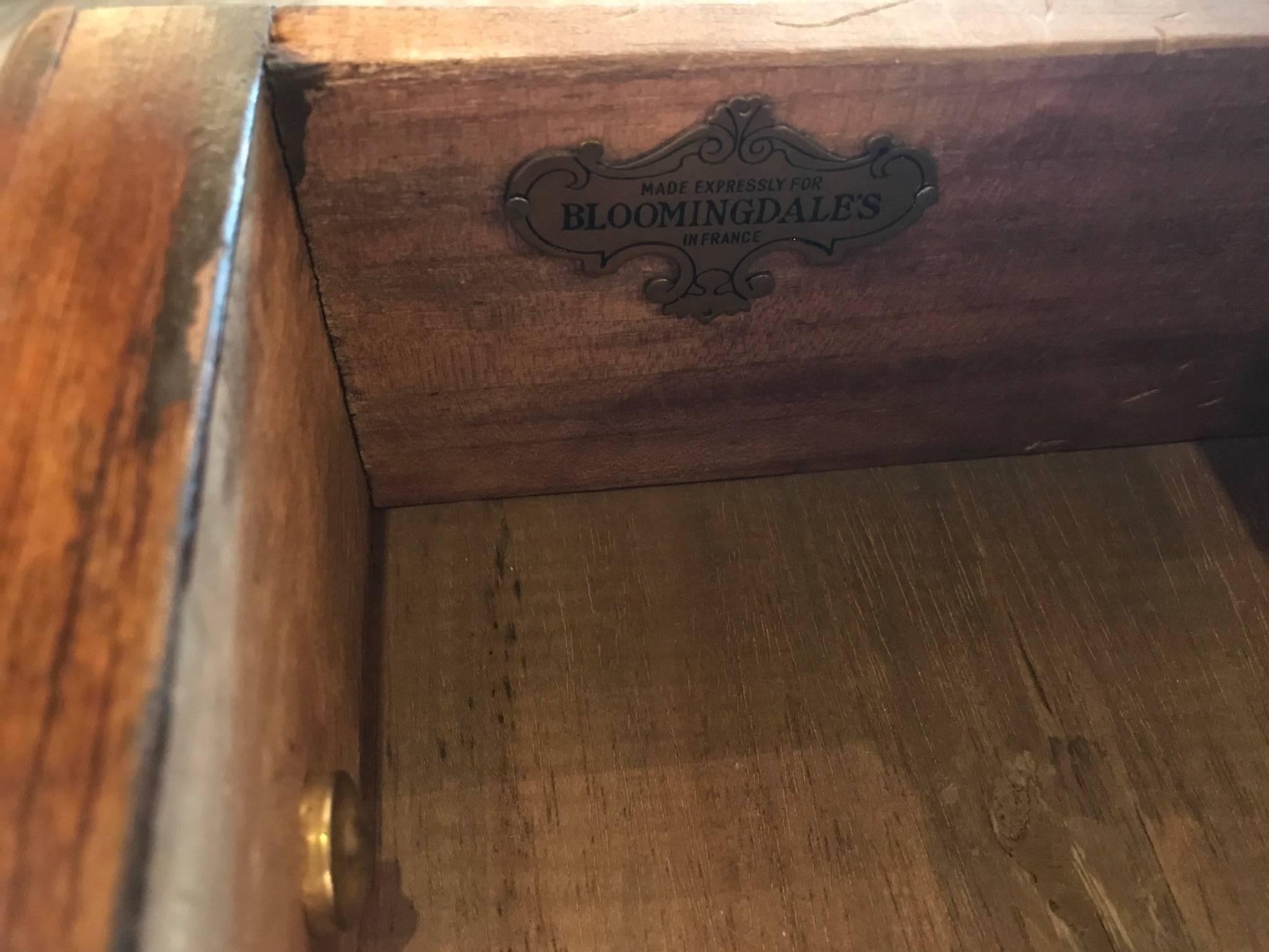 French Fruitwood Writing Table Desk by Bloomingdale's 1
