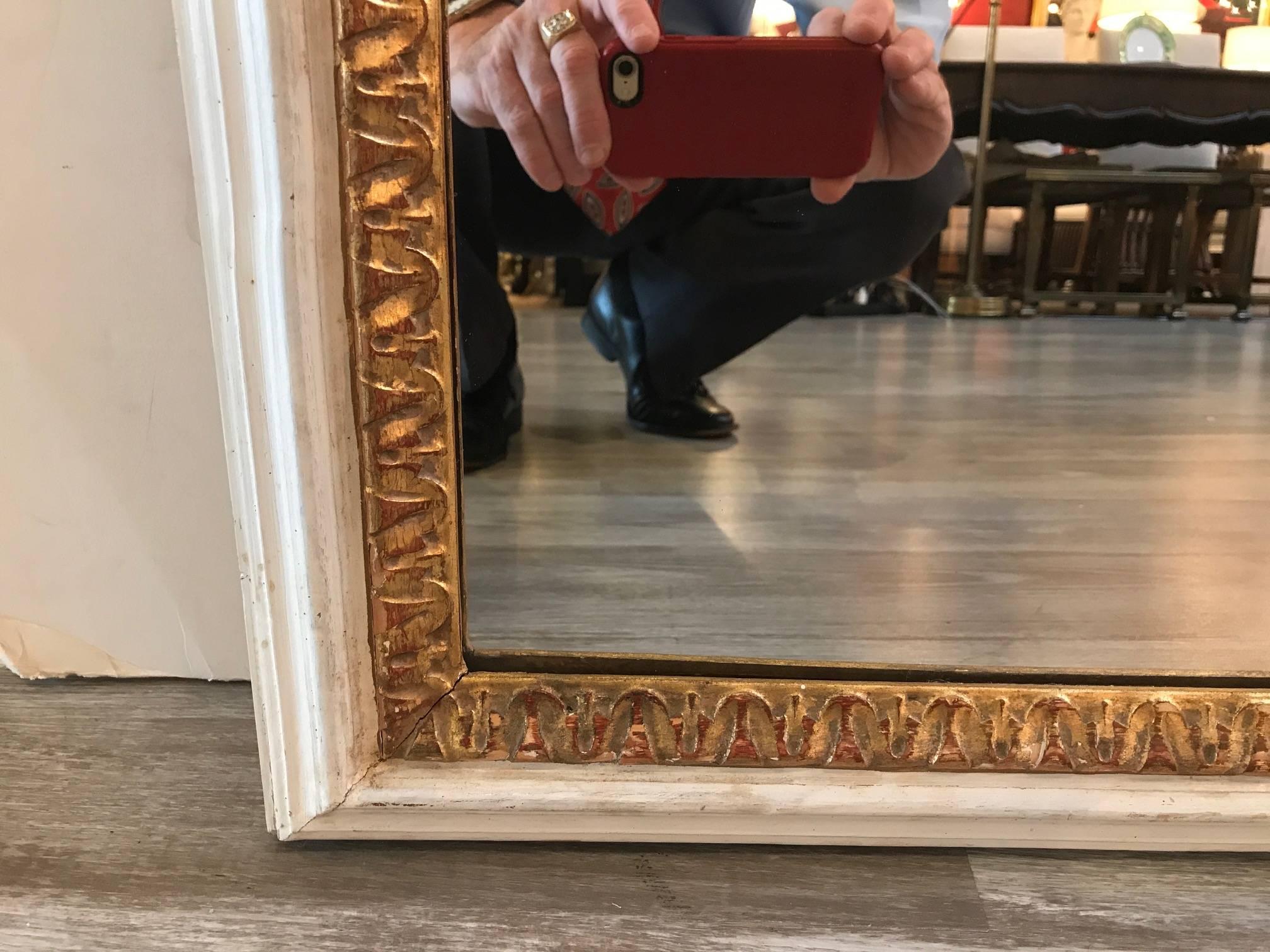 Giltwood Parcel-Gilt Labarge Trumeau Mirror