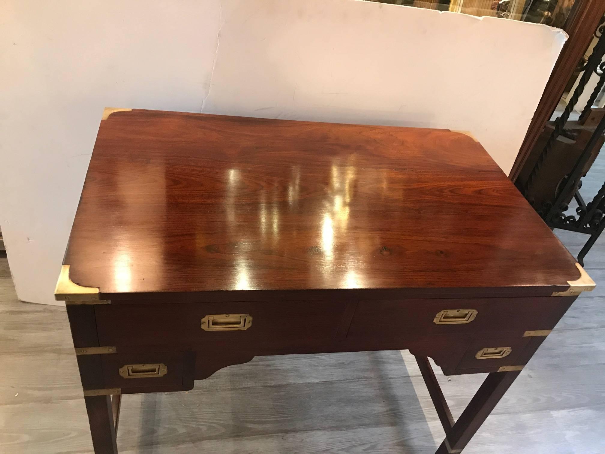 Late 19th Century Rosewood Campaign Desk 1