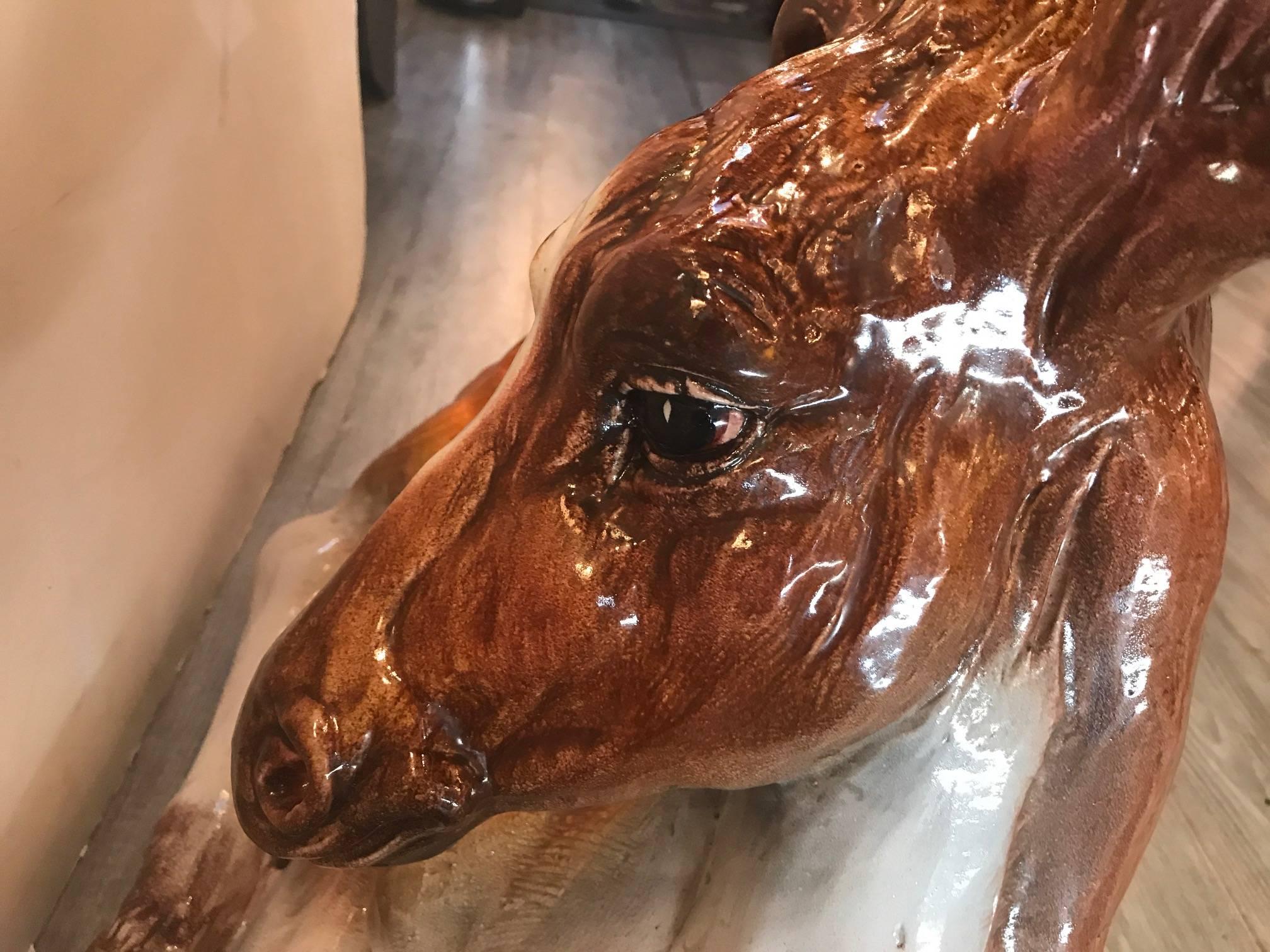 Italian Glazed Pottery Horse 2