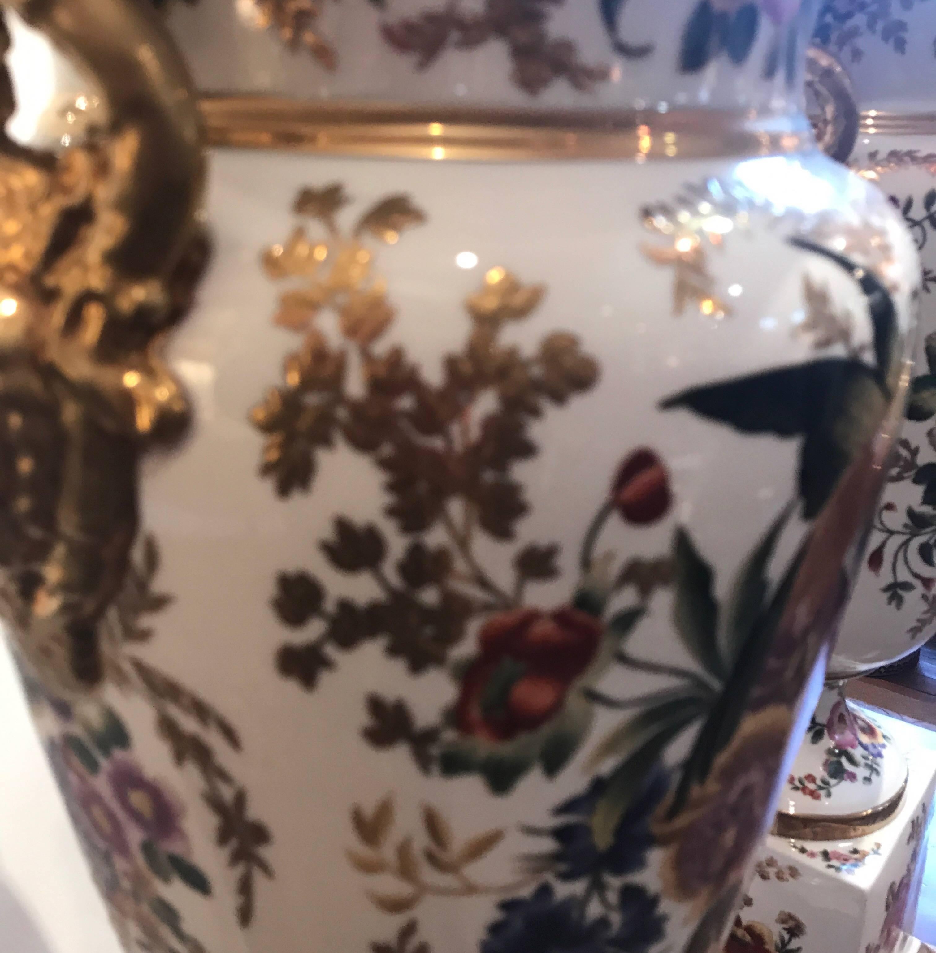 Large Pair of Hand-Painted Paris Style Porcelain Urns 2