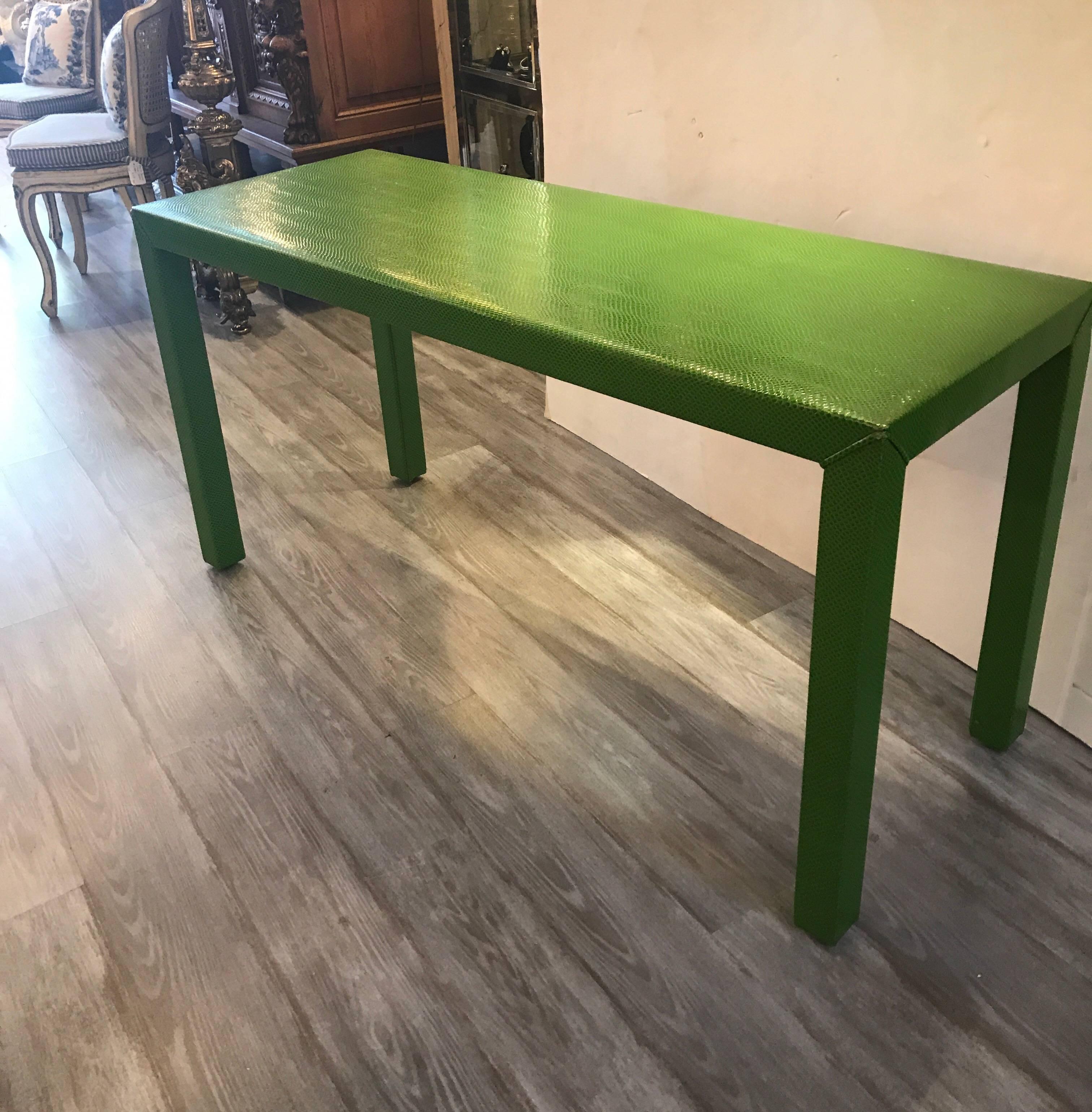 snakeskin console table