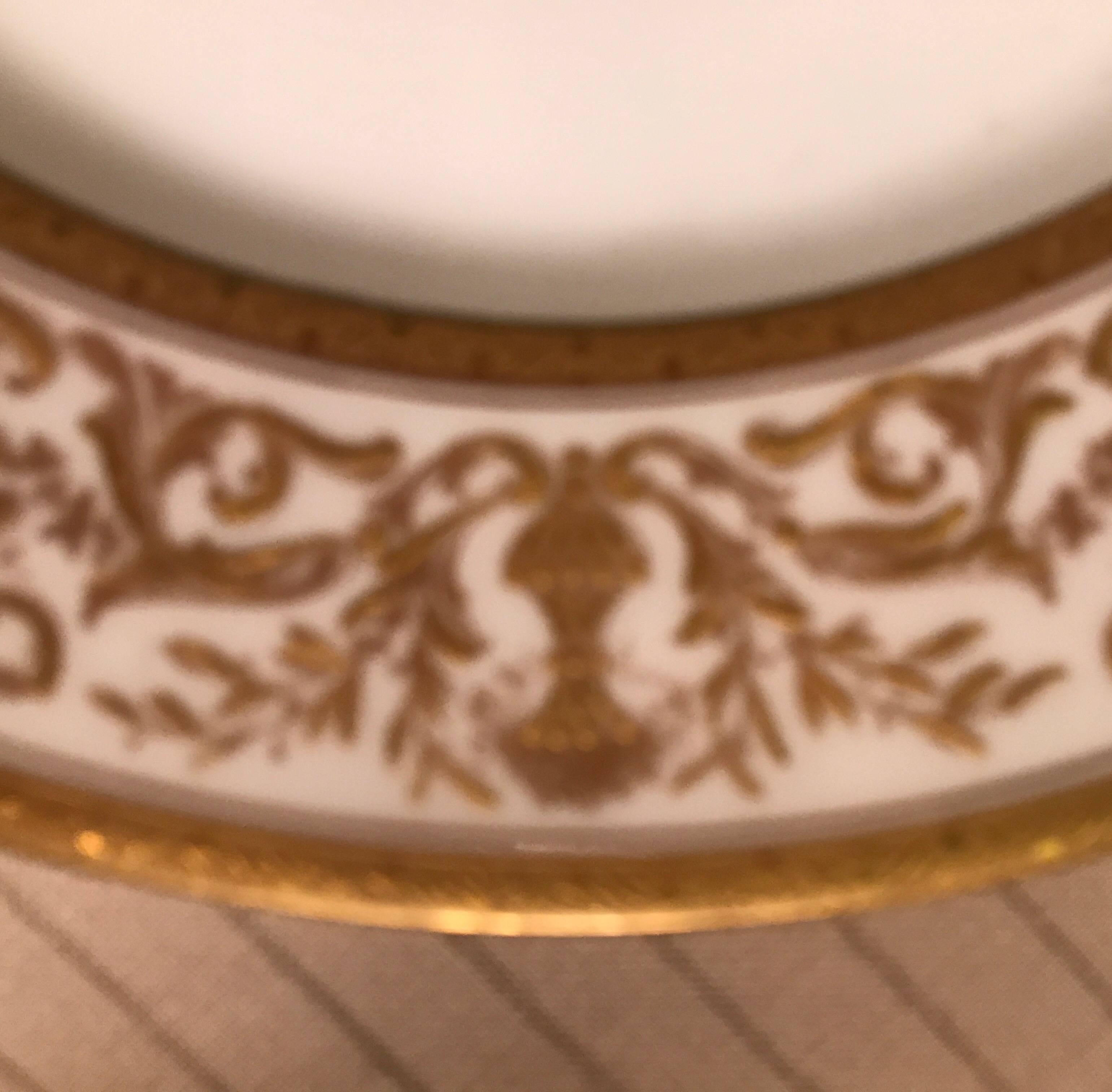 Set of Ten French Plates with Raised Gilt Borders 3