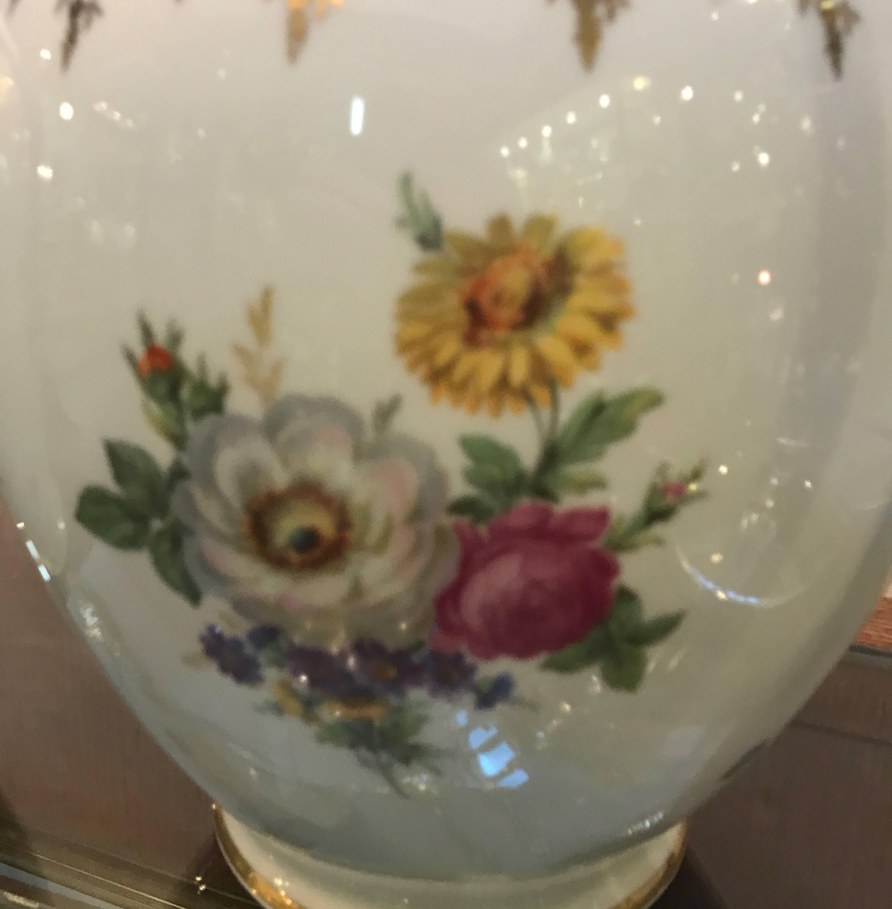 Large Pair of German Porcelain Vases In Excellent Condition In Lambertville, NJ