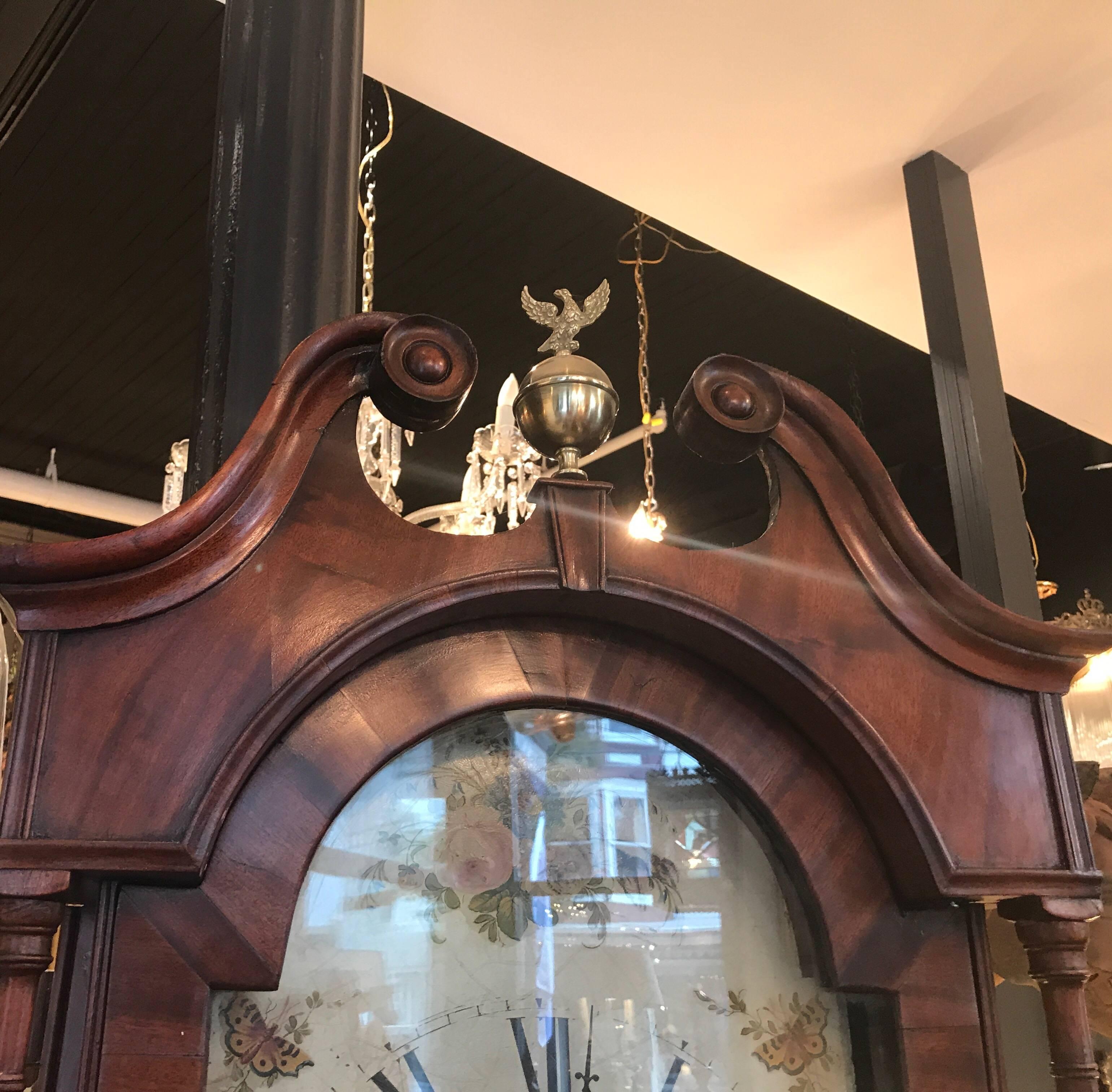 George III Mahogany Tall Case Clock 1