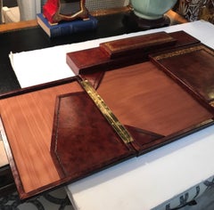 Elegant Tooled Italian Leather Desk Organizer