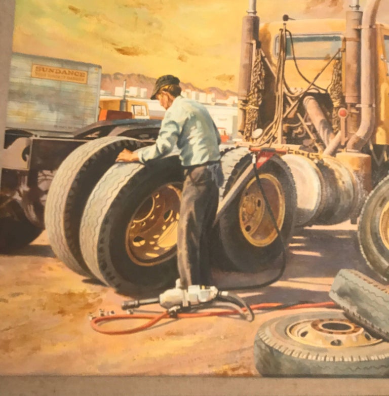 Set of Three Industrial Occupational Transportation Illustration Oil