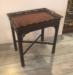 Mahogany Carved Small Chinese Chippendale Tea Table