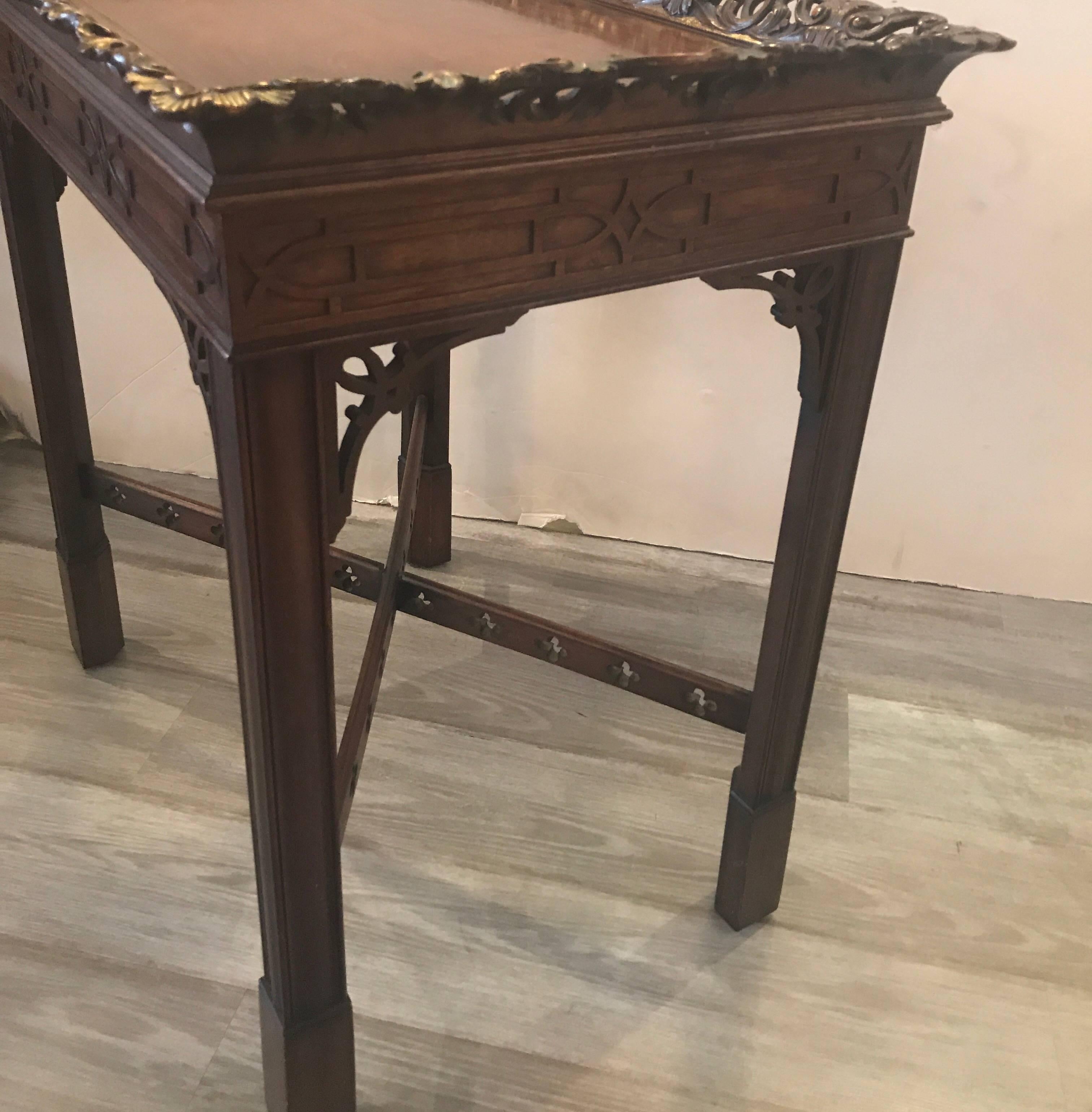 Mahogany Carved Small Chinese Chippendale Tea Table 1