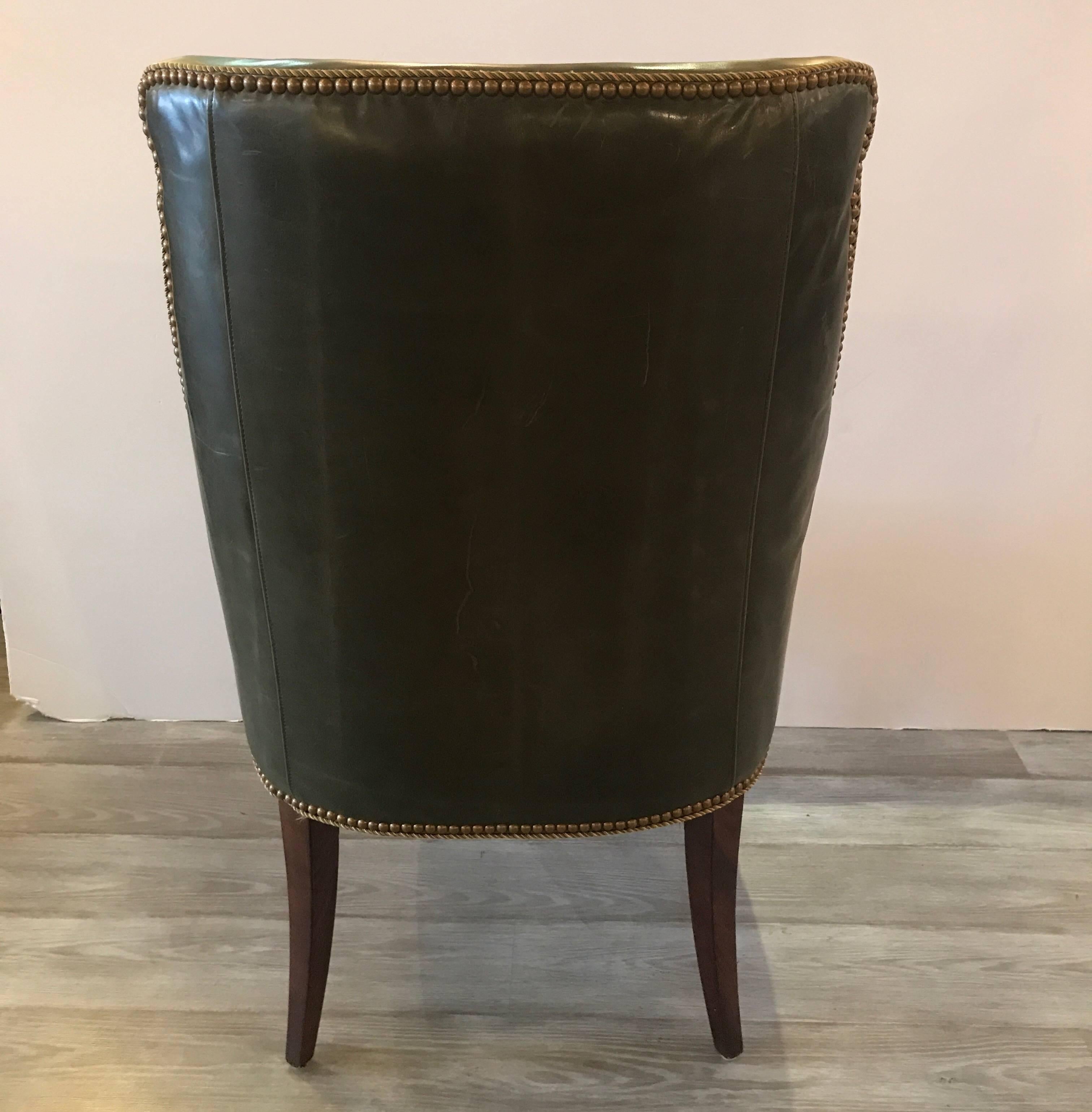 Pair of Leather Library Chairs 1