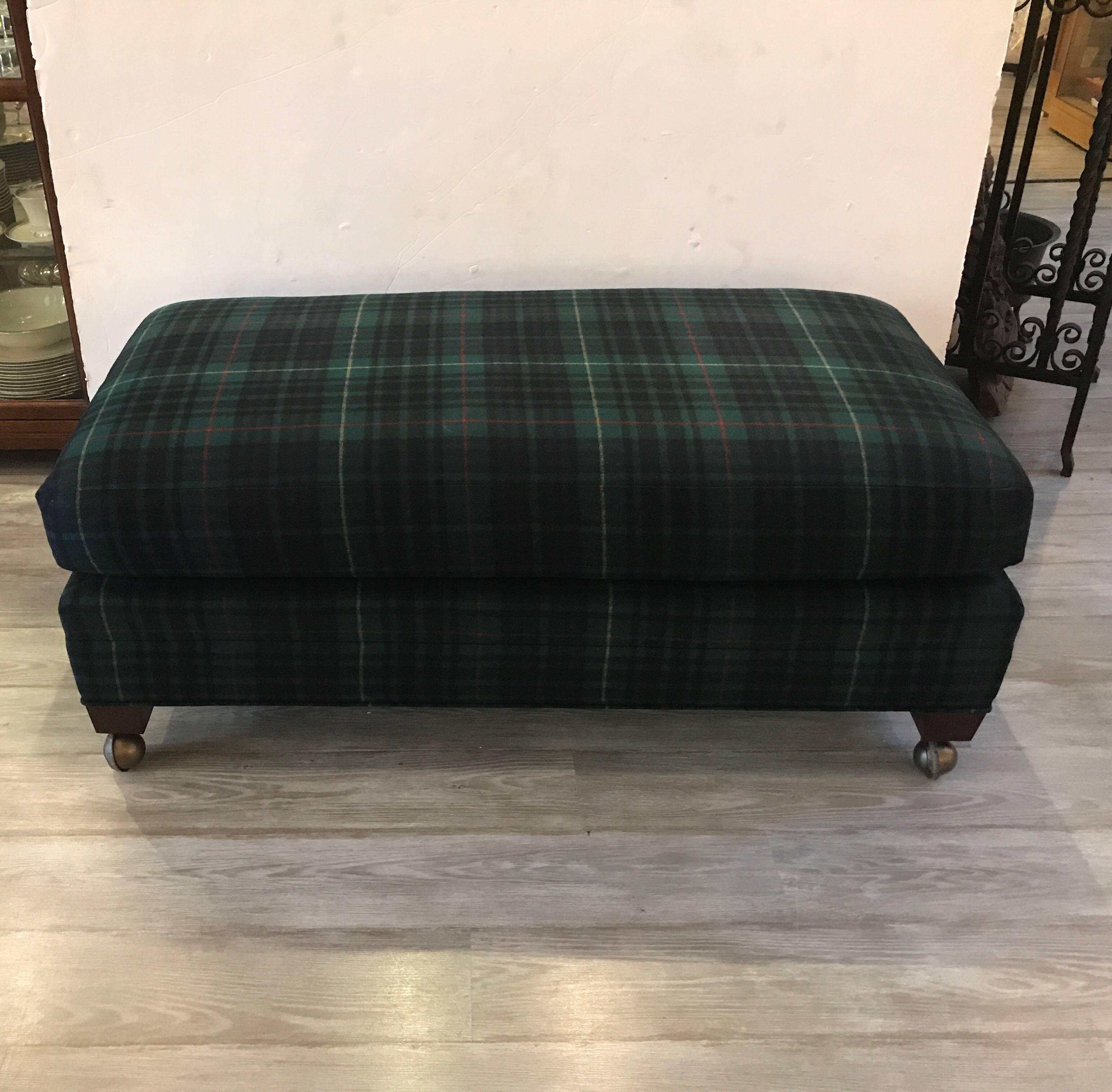 plaid ottoman