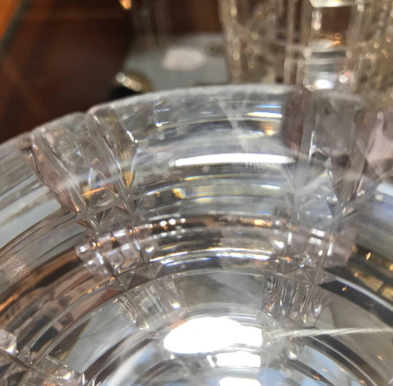 Pair of Heavy Cut Crystal Cylinder Vases, circa 1950 at 1stDibs heavy