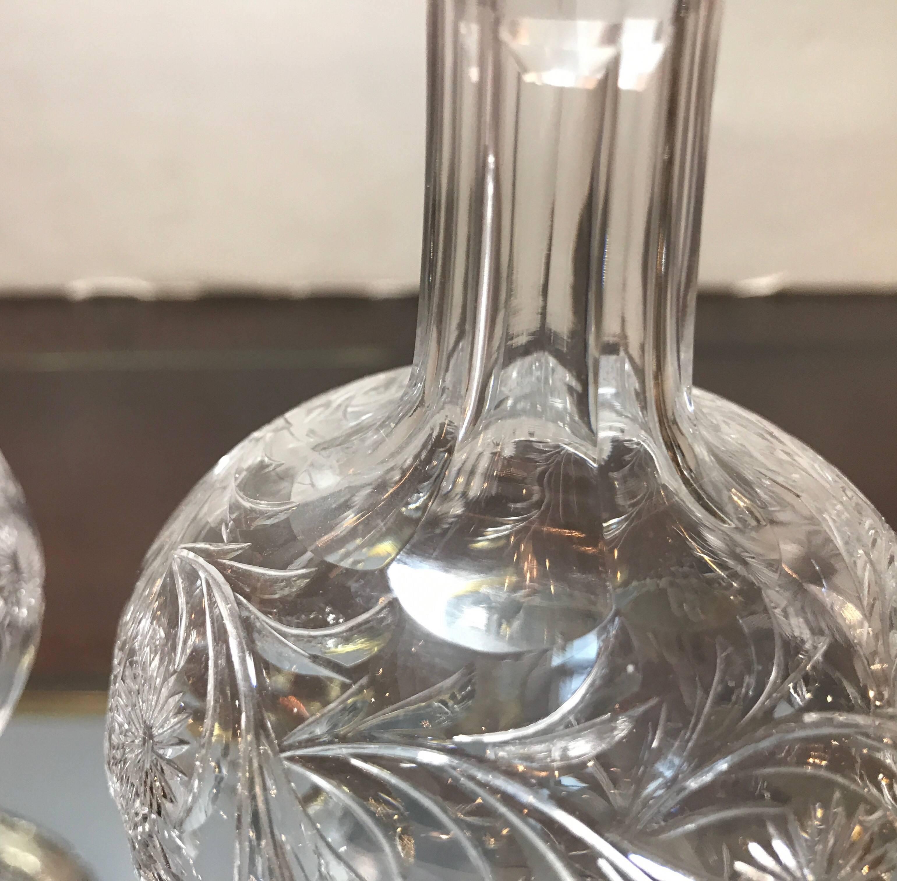 Pair of 19th Century Hawkes Small Decanters 2