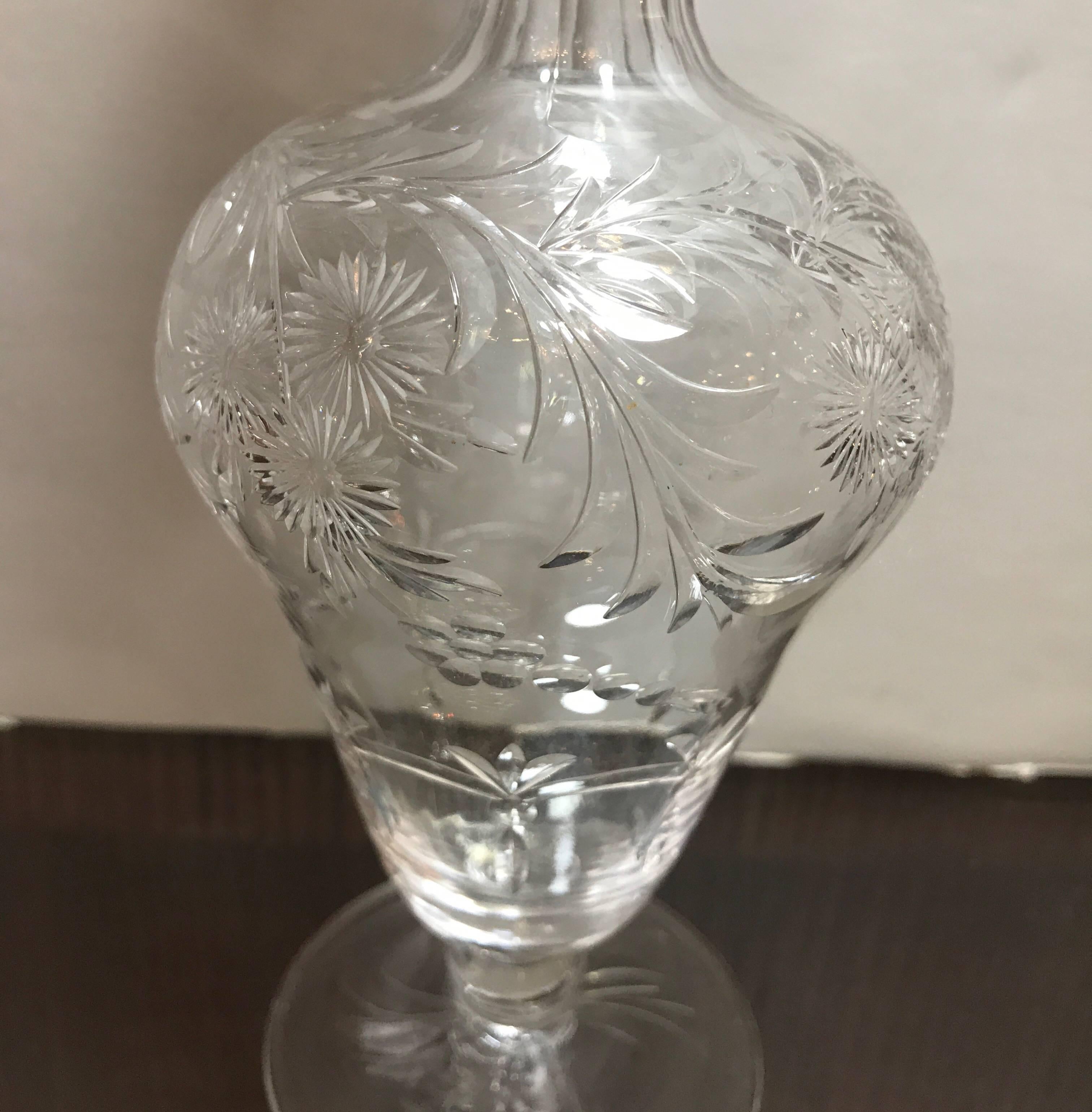 Pair of 19th Century Hawkes Small Decanters 3