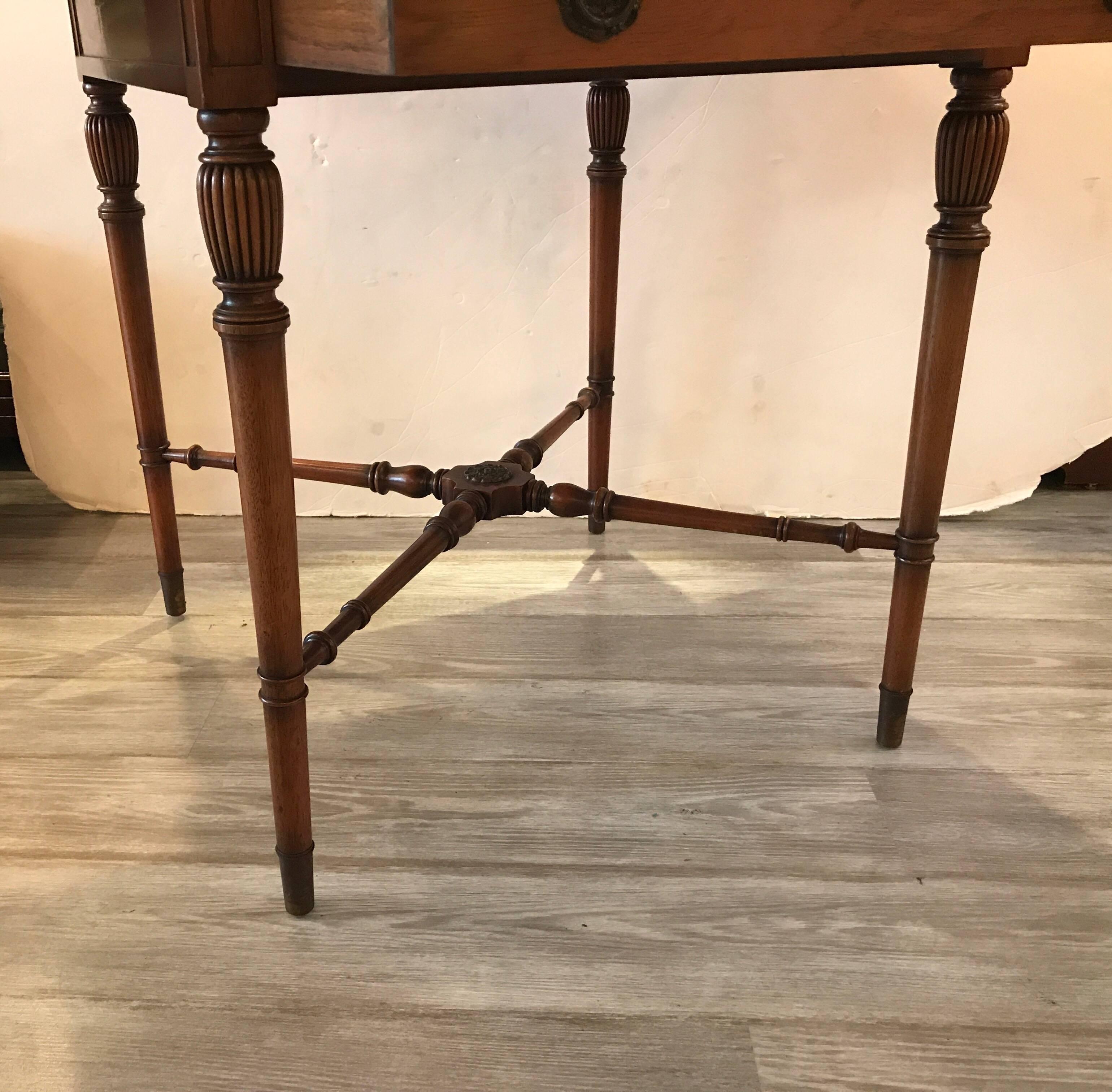 20th Century Rosewood Gallery Top Table with Pull Side Trays