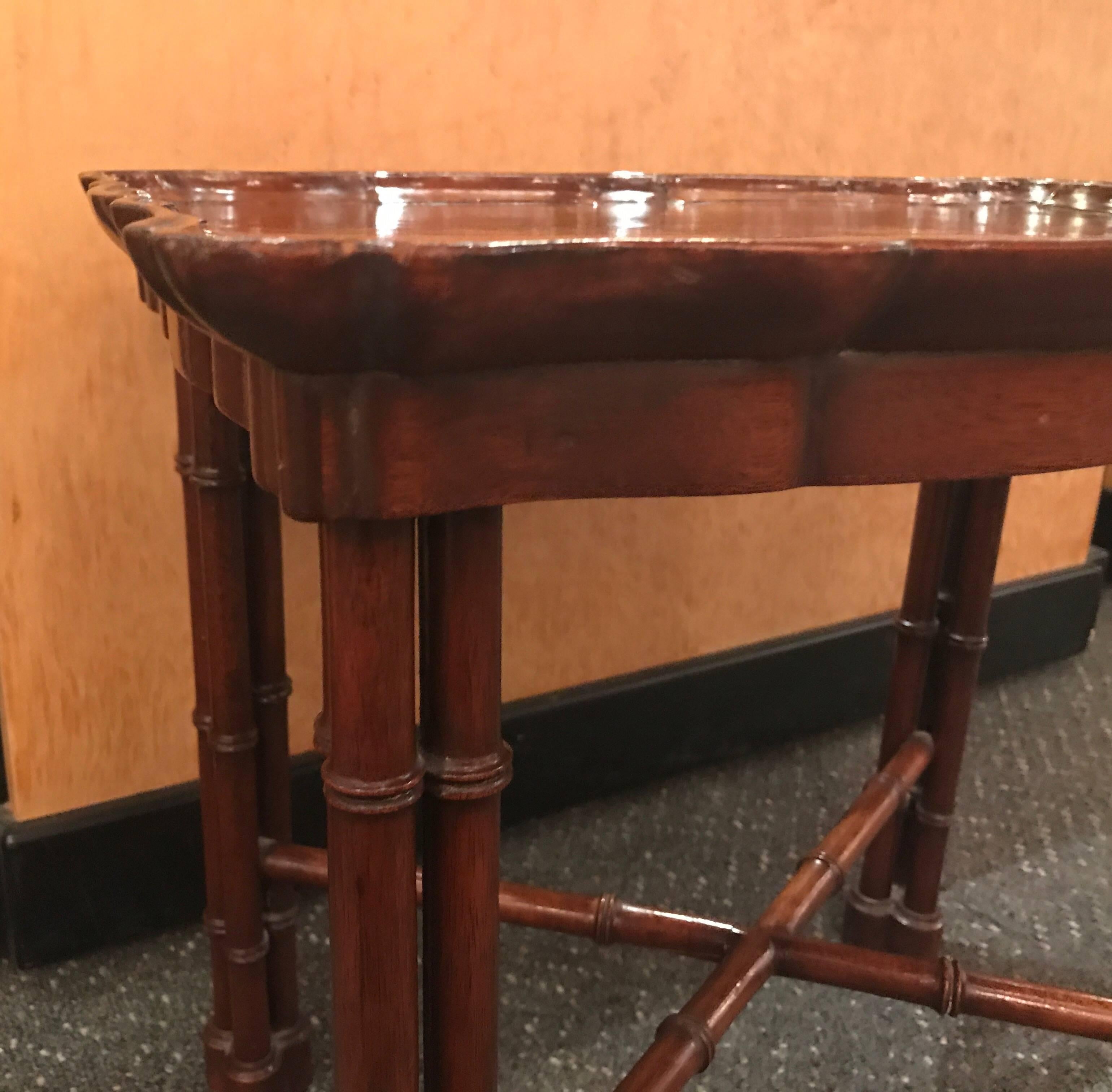 American Hand-Carved Mahogany Drinks Table
