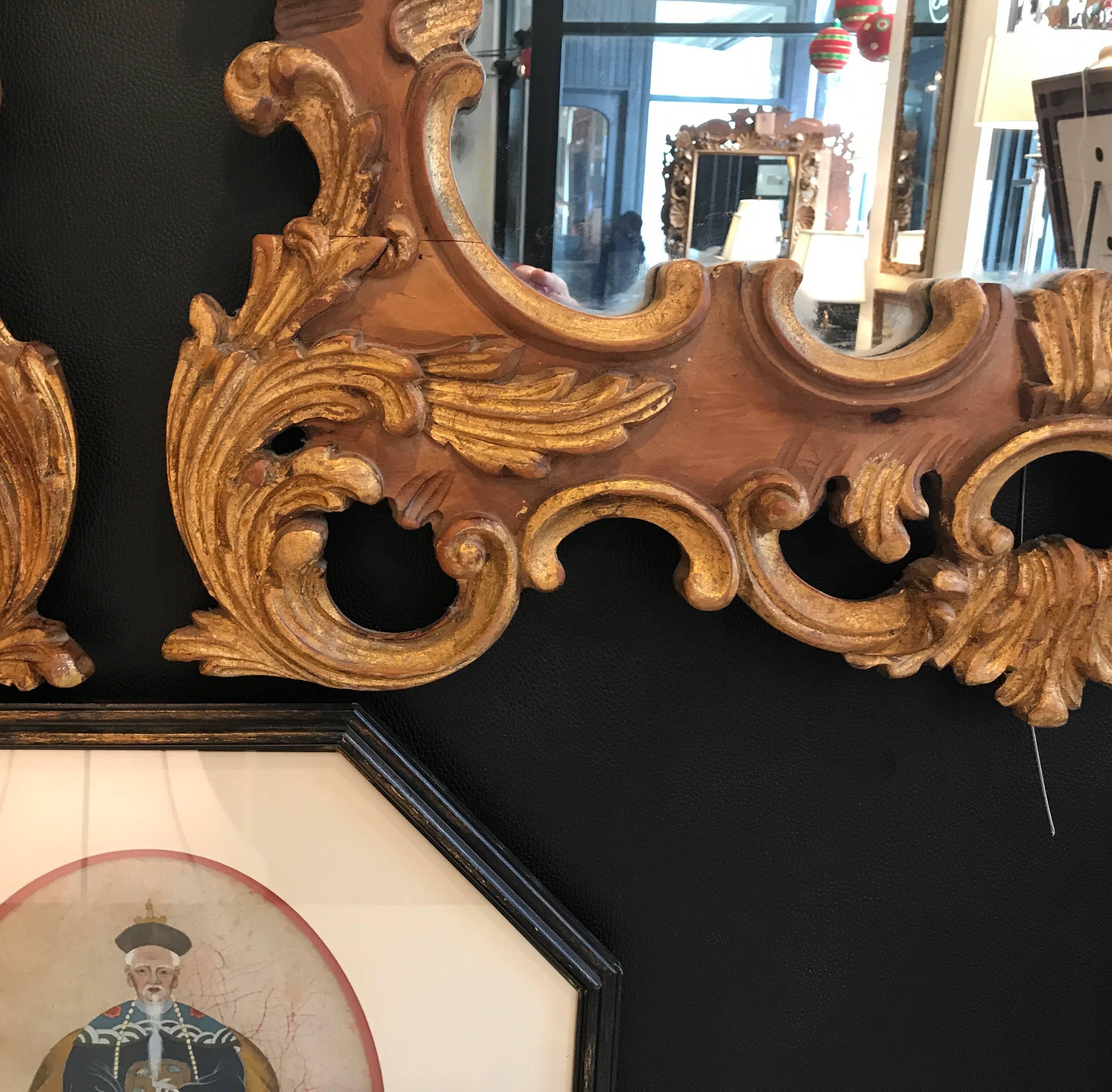 Pair of Italian Labarge Rococo Gilt Mirrors In Excellent Condition In Lambertville, NJ