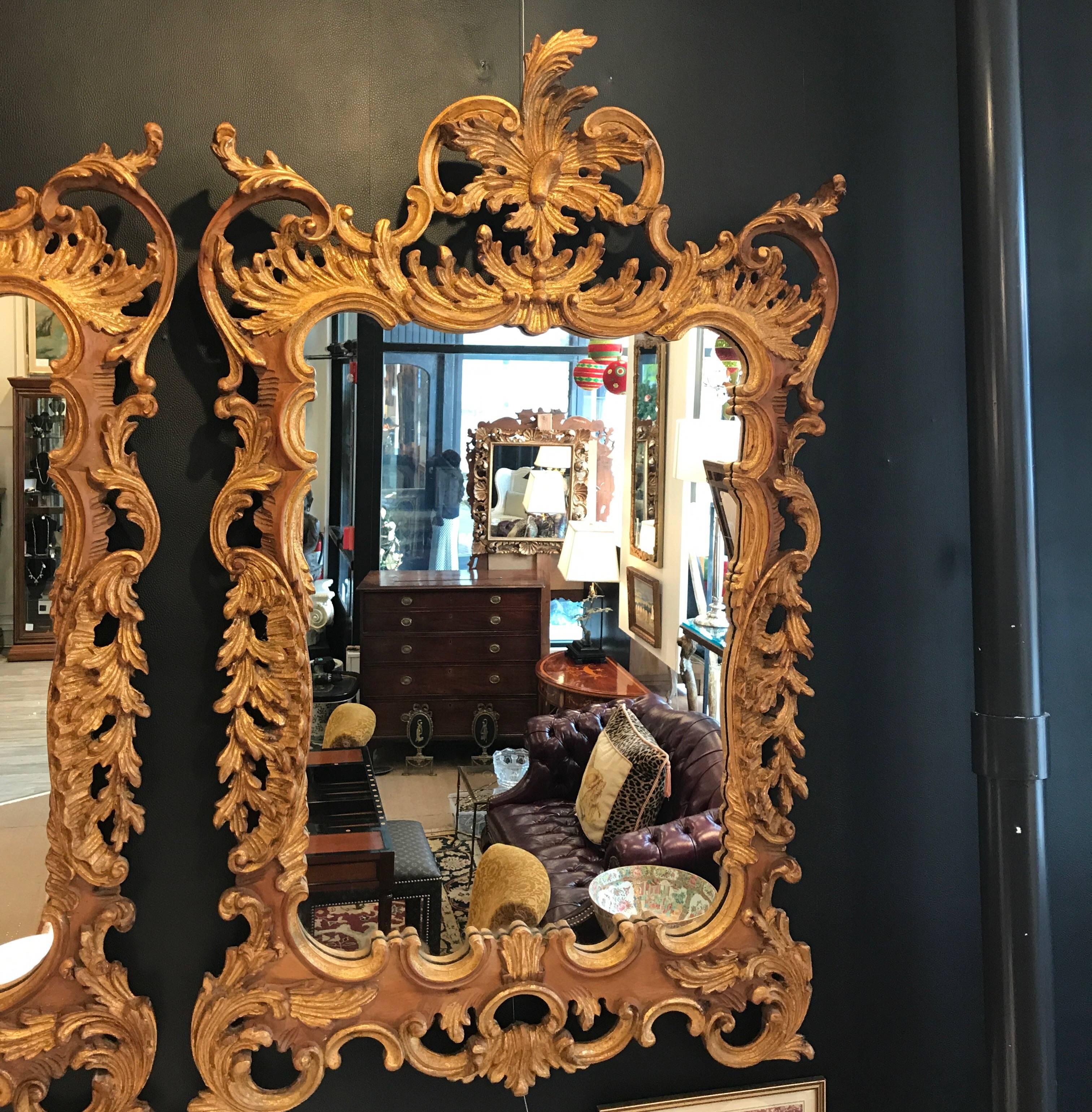 Pair of Italian Labarge Rococo Gilt Mirrors 5
