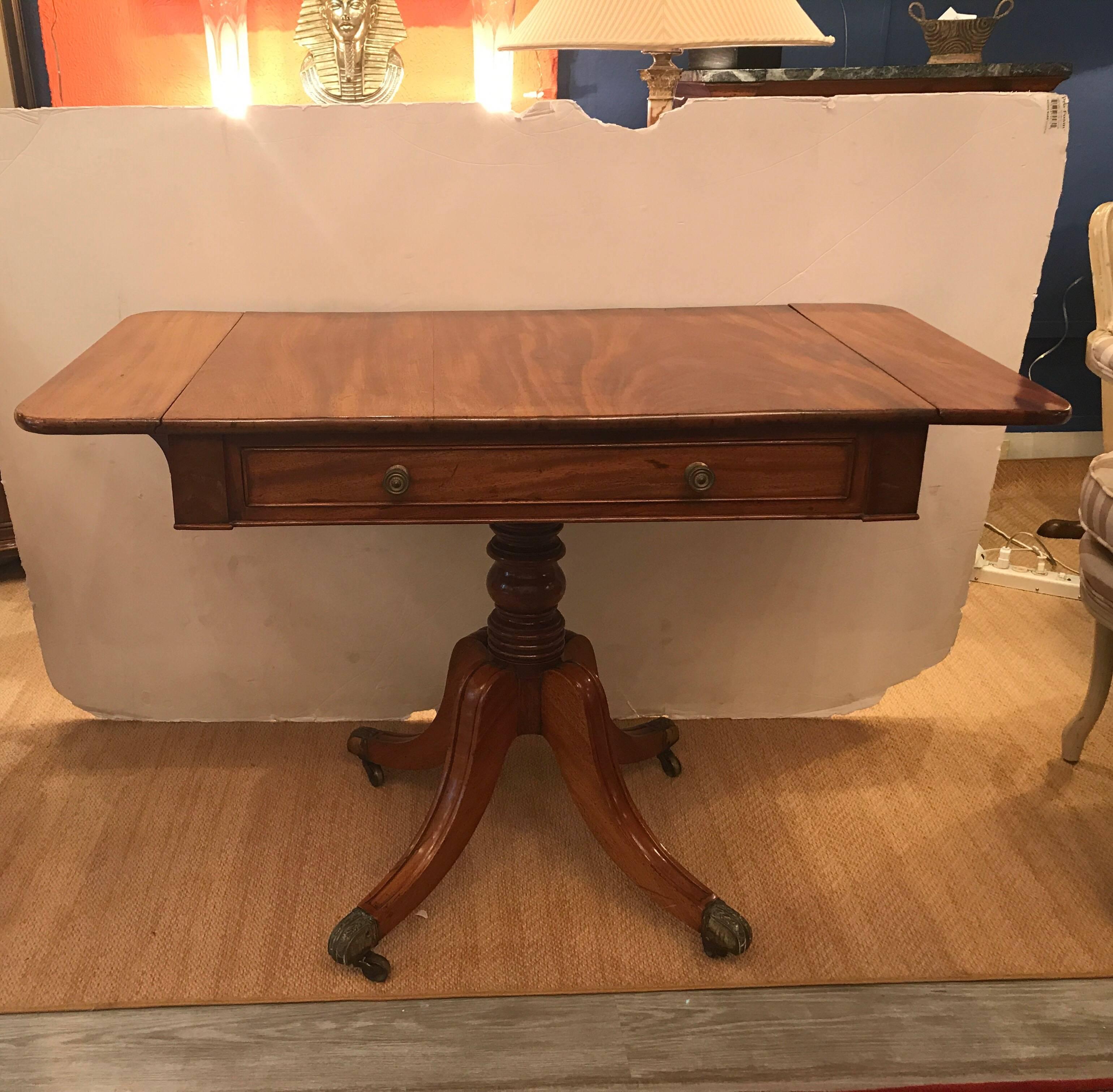 19th Century American Mahogany Sofa Writing Table