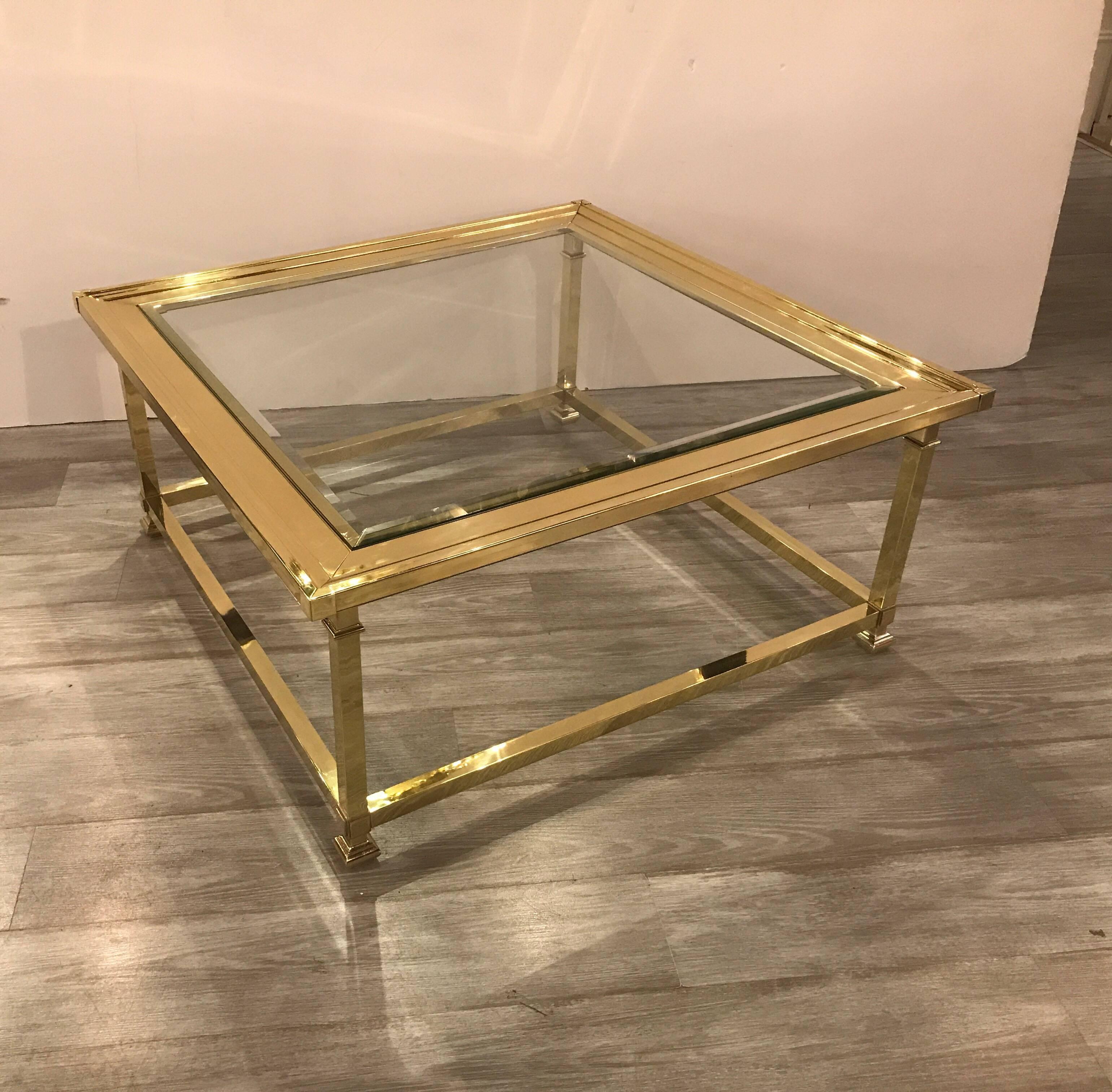 brass square coffee table