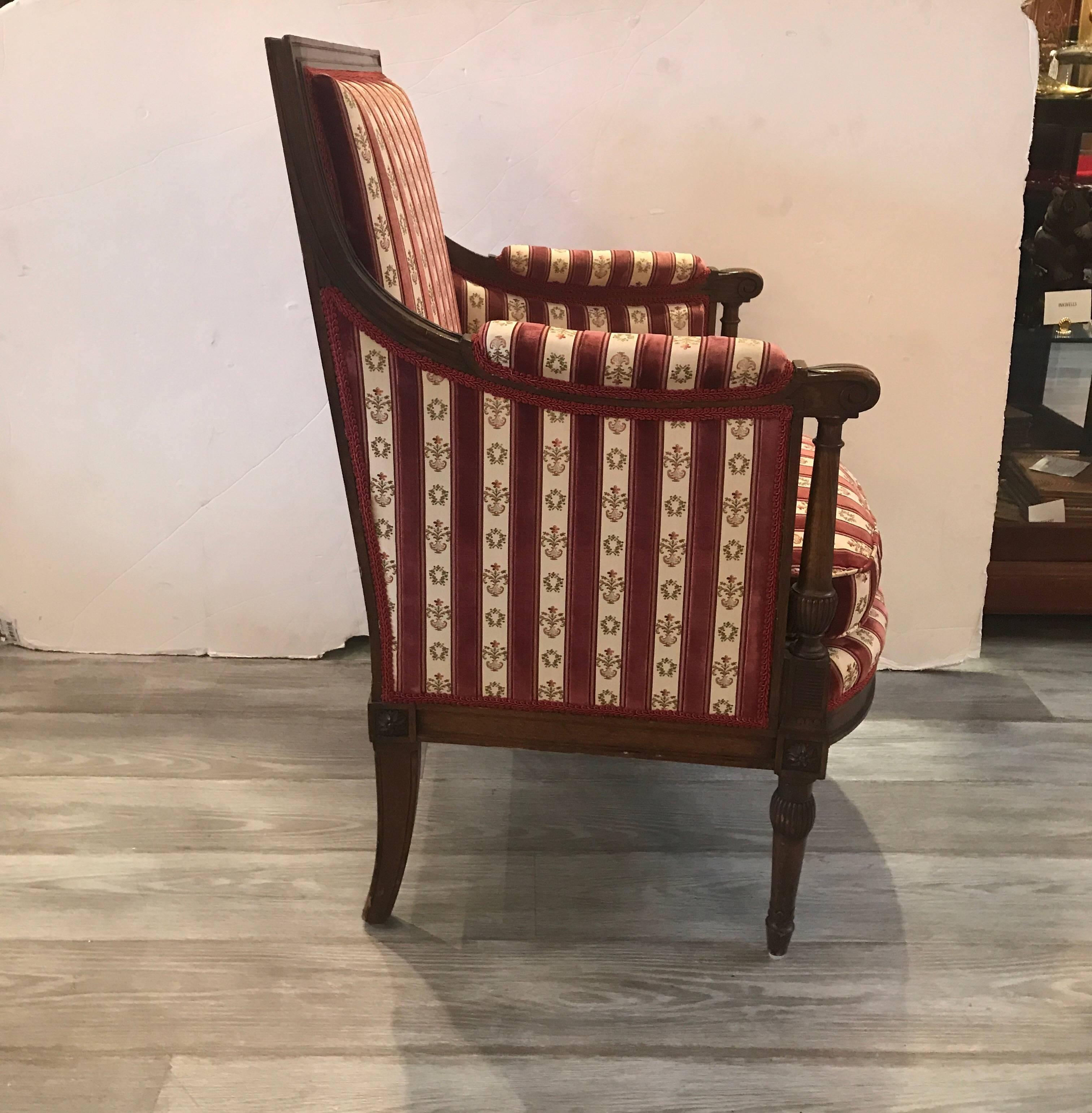 European Carved Walnut Louis XVI Style Chair