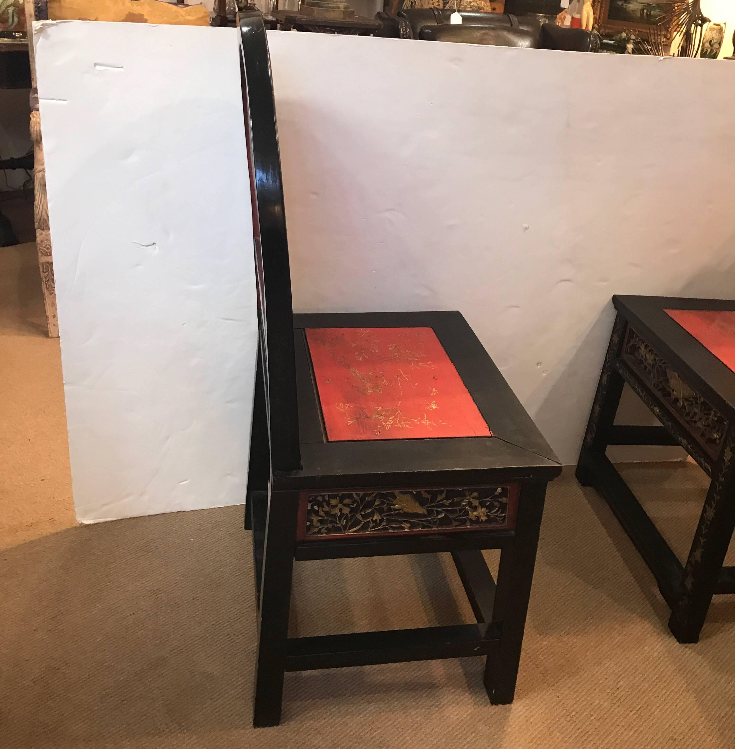 Wood Pair of Chinese Ancestral Chairs