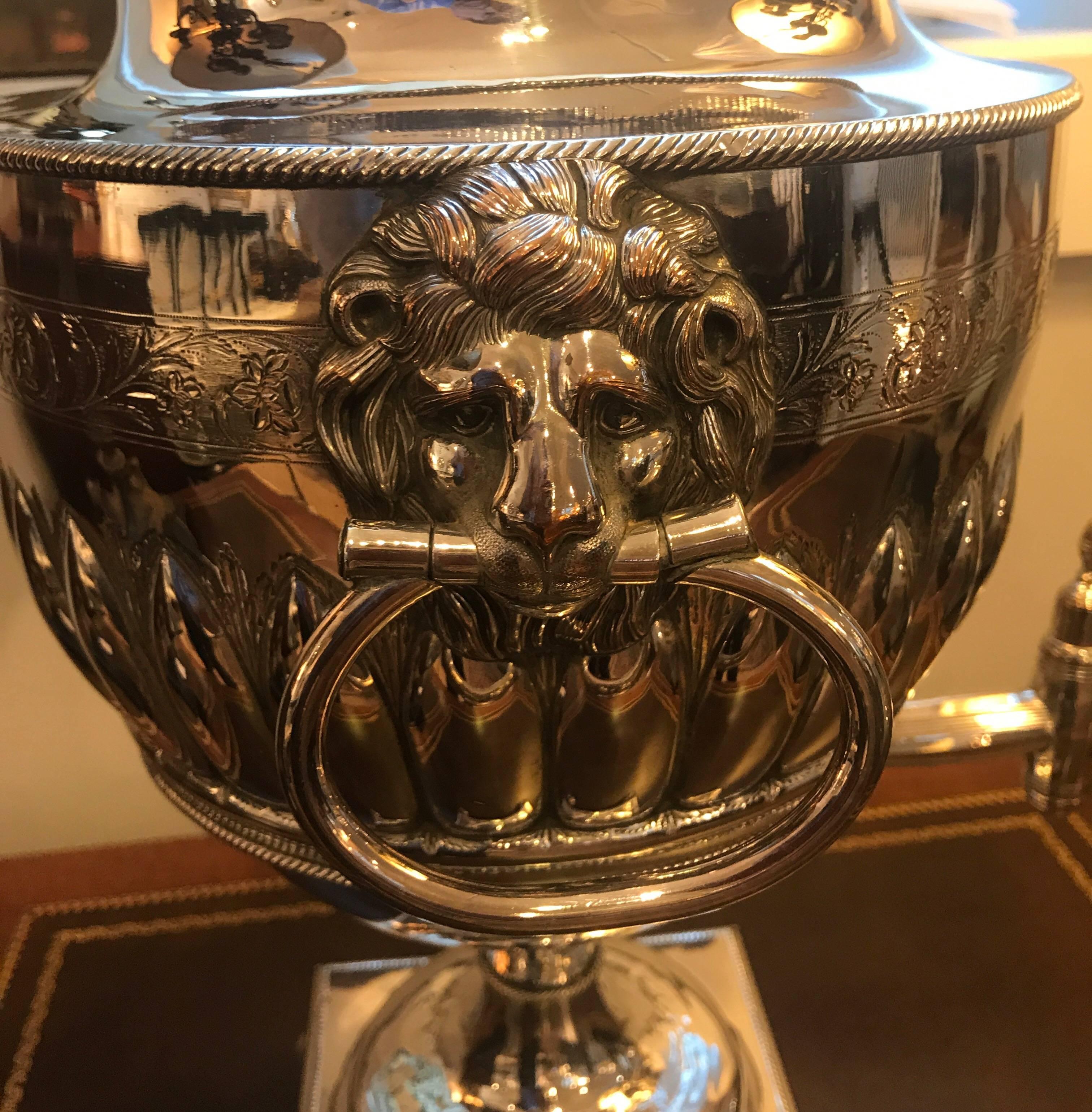19th Century English Silver Plate Tea Urn 3