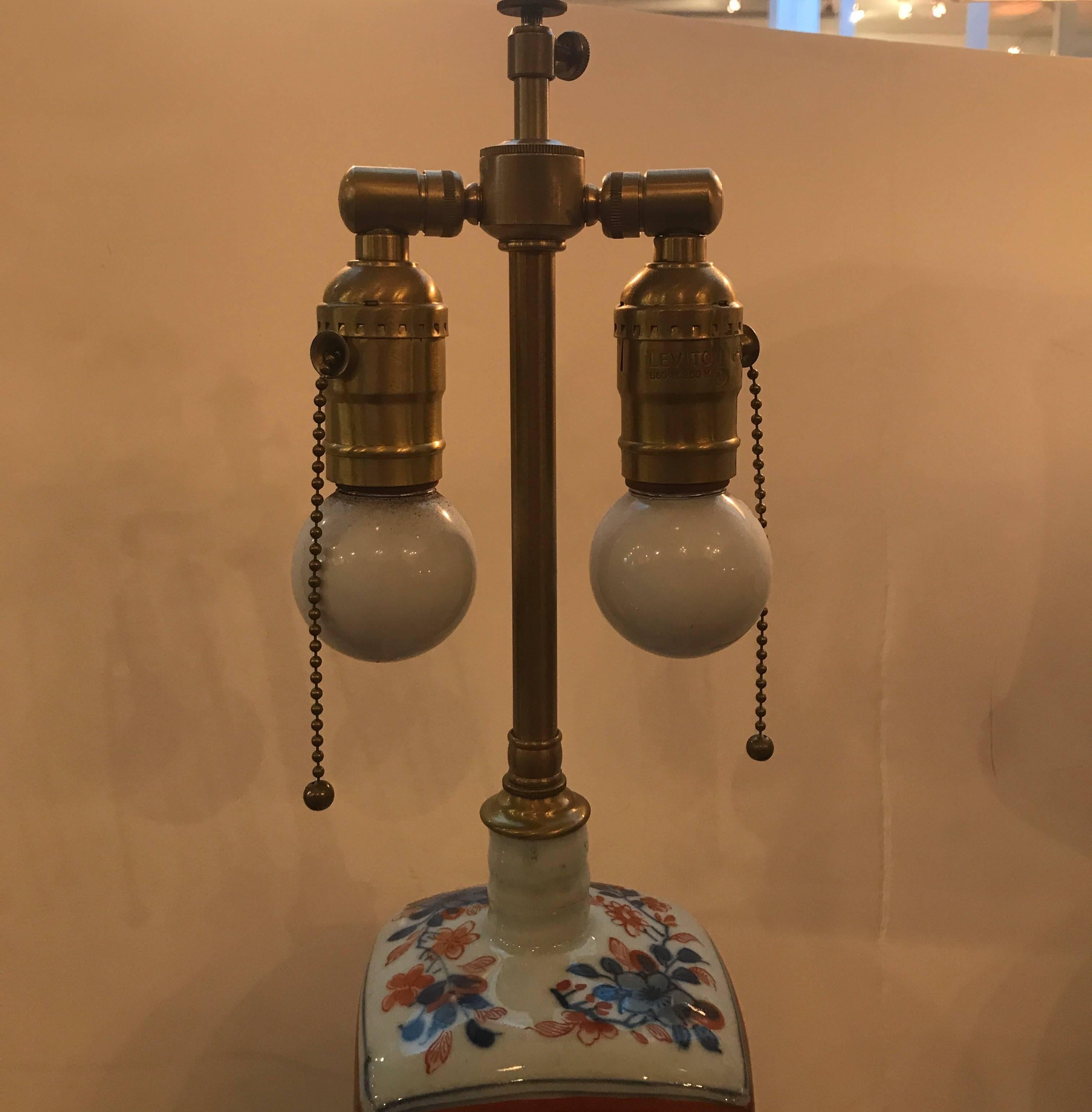 Pair of Imari Porcelain Lamps 18th Century 1