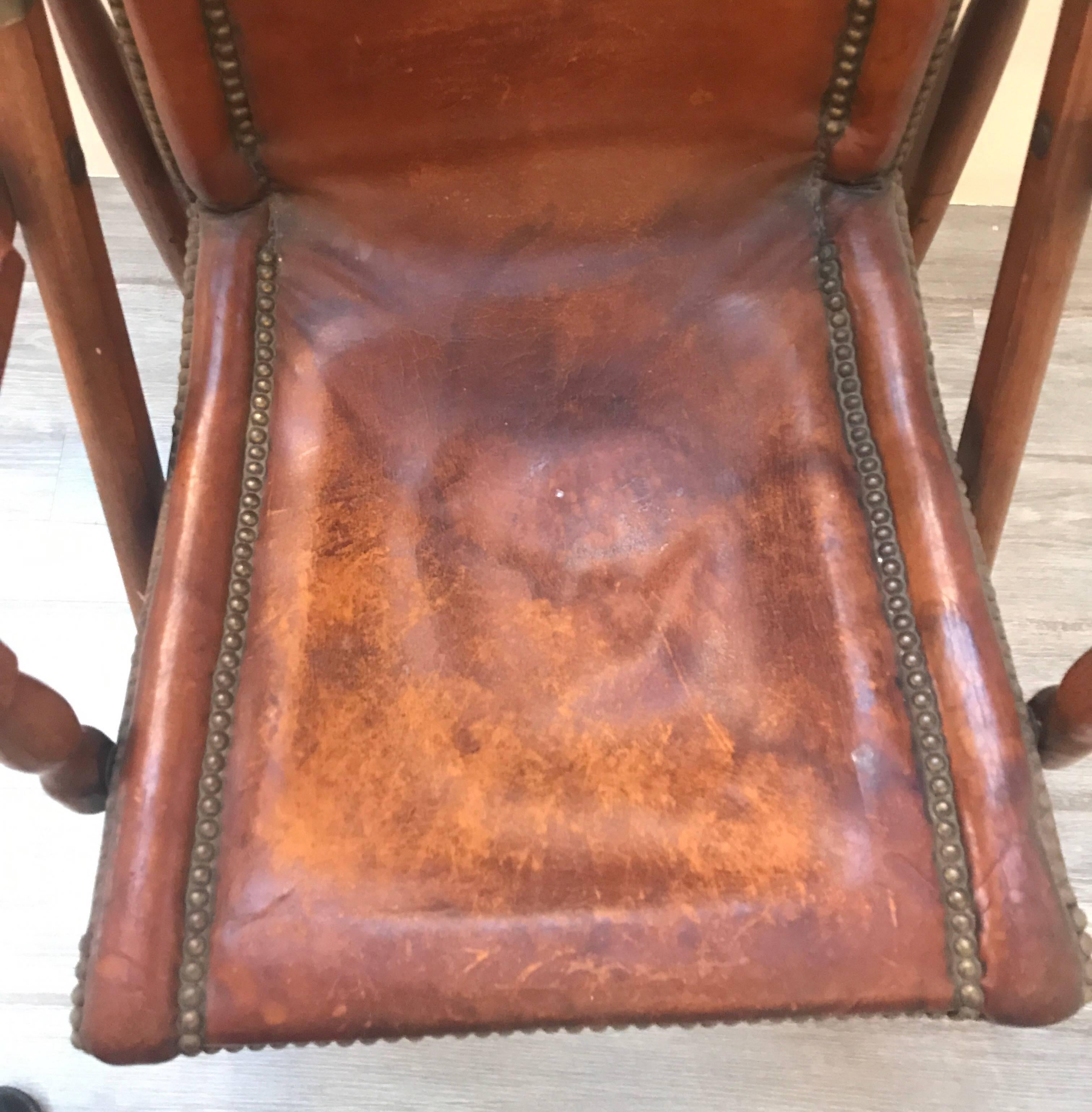 leather campaign chair
