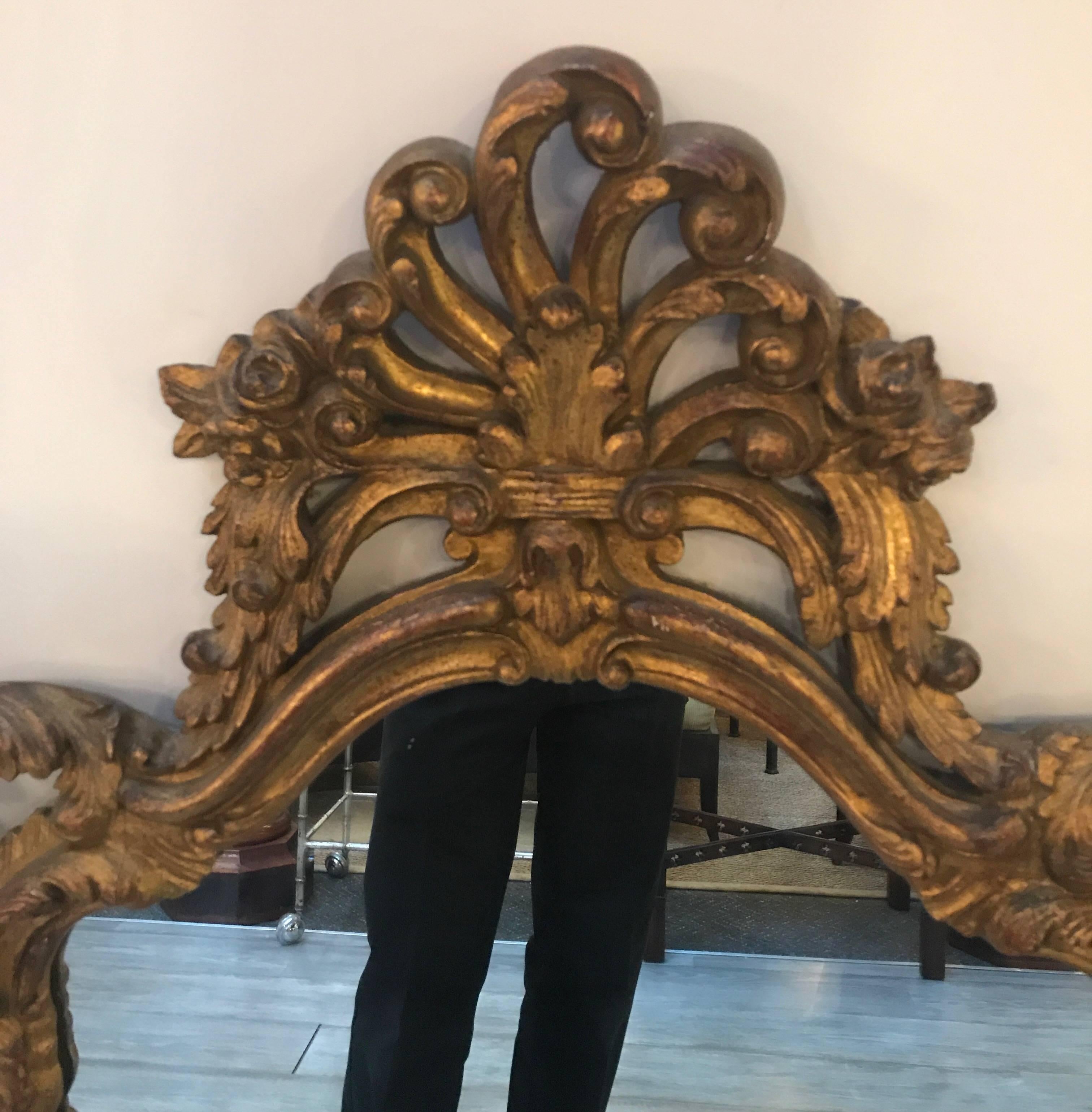 Rococo Late 19th Century Carved Giltwood Mirror
