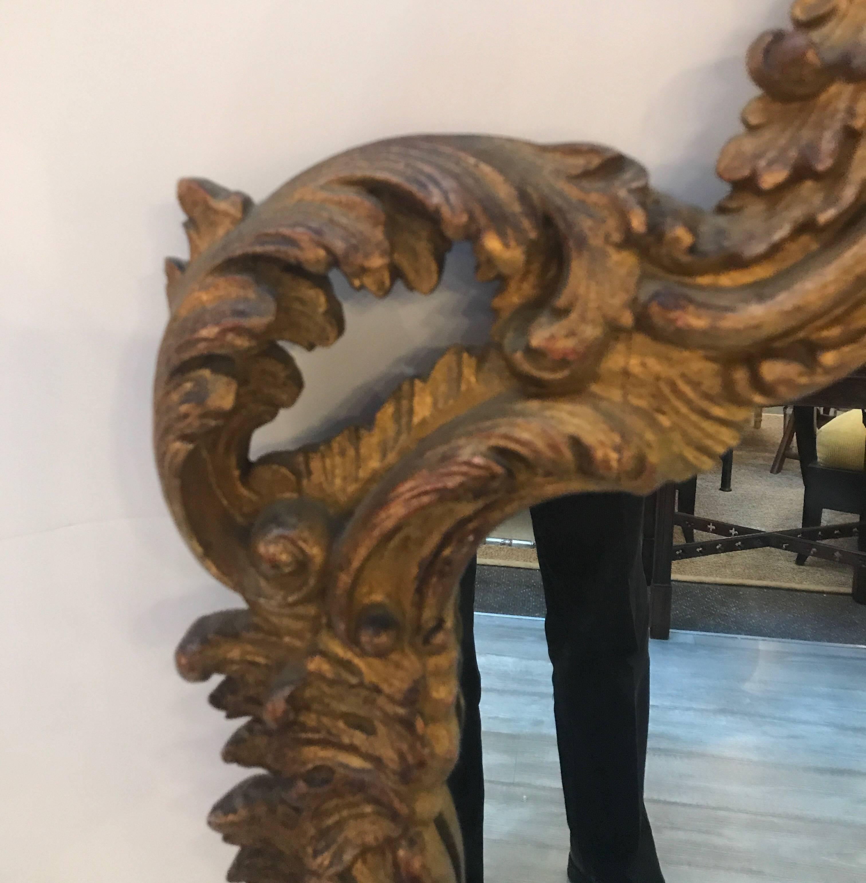 French Late 19th Century Carved Giltwood Mirror