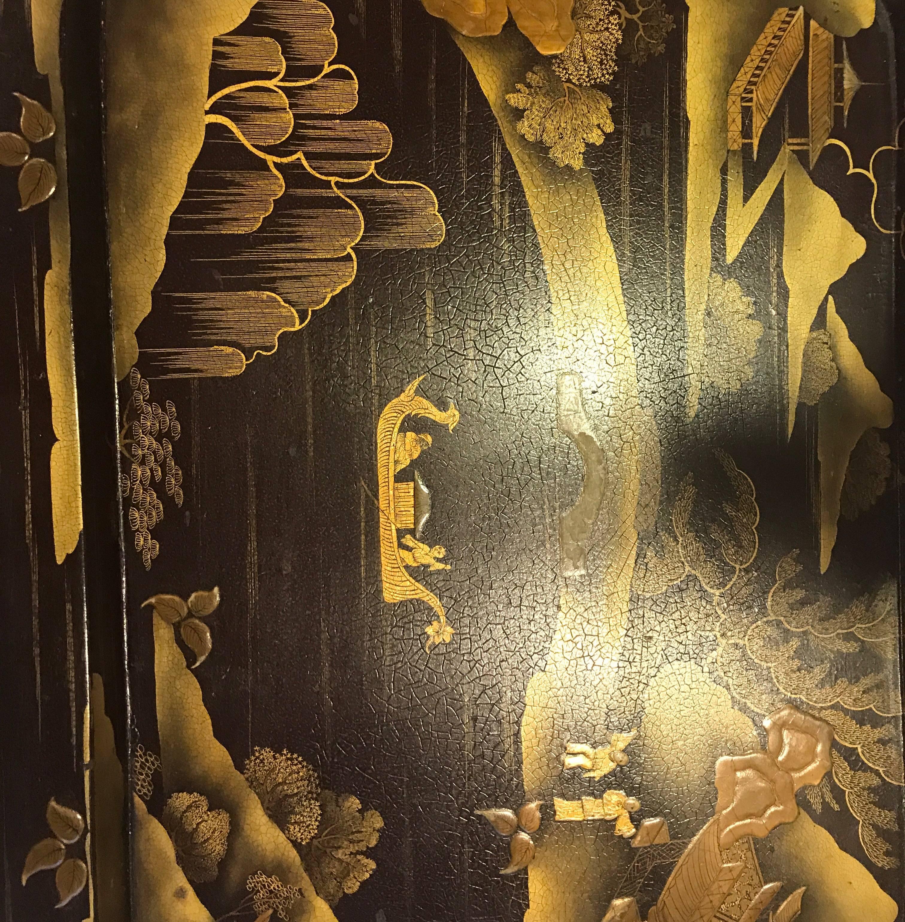 American Lacquer Tray Top Chinoiserie Drinks Cocktail Table