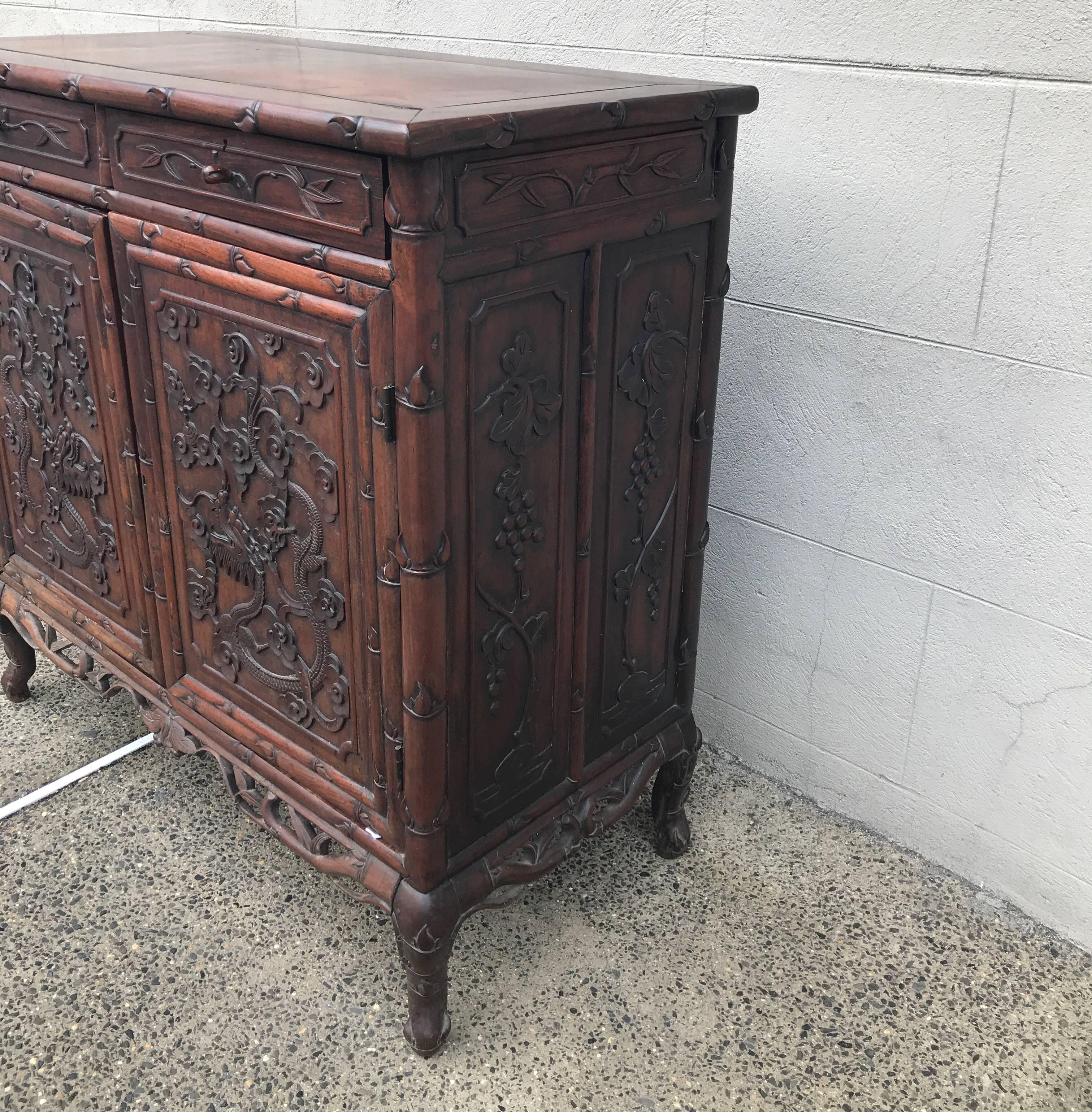 Hand-Carved Antique 19th Century Chinese Cabinet
