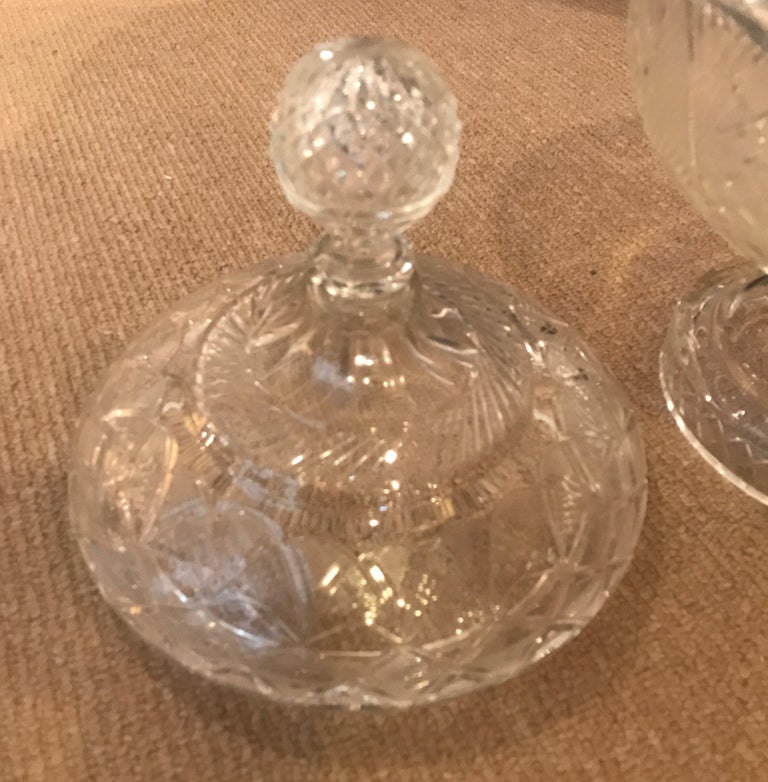 Austrian 19th Century Cut Glass Punch Bowl with Lid For Sale at 1stDibs