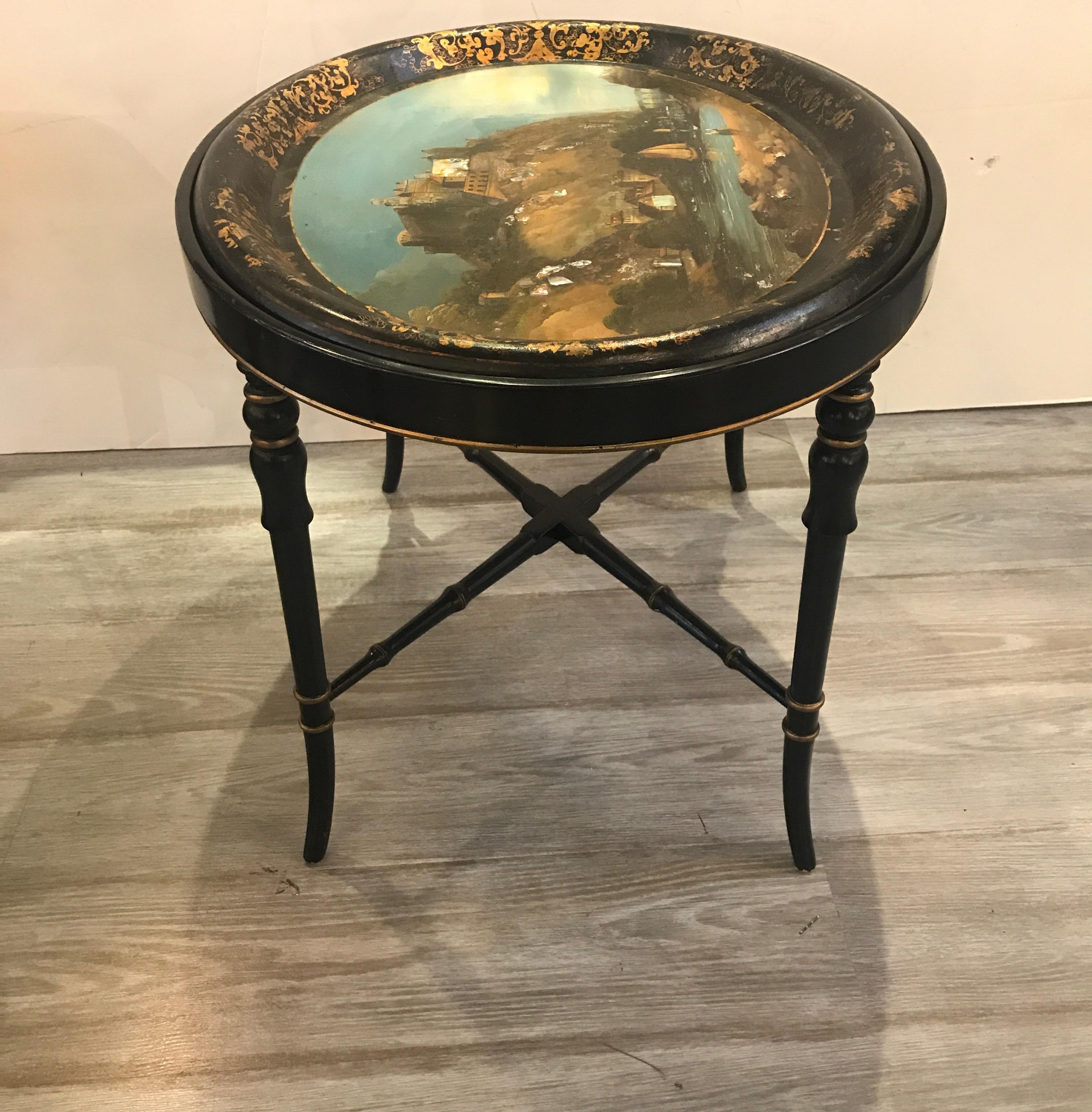 antique tray top table