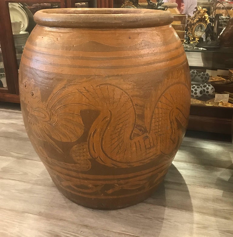 Very Large Pair of Thai Floor Urns For Sale at 1stDibs