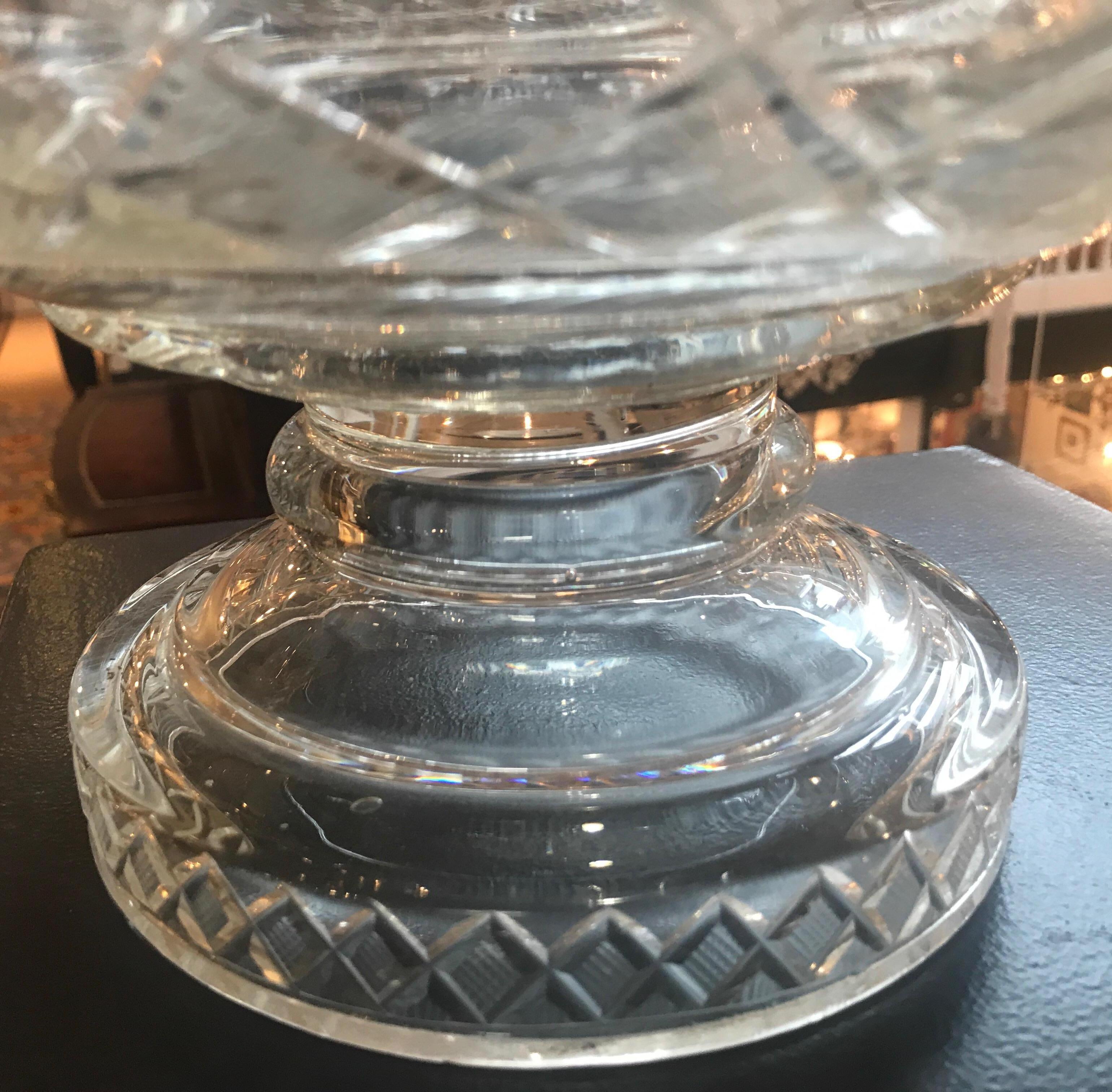 Austrian 19th Century Cut Glass Punch Bowl with Lid 2