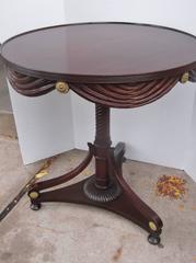 Carved Mahognay Draped Round Table