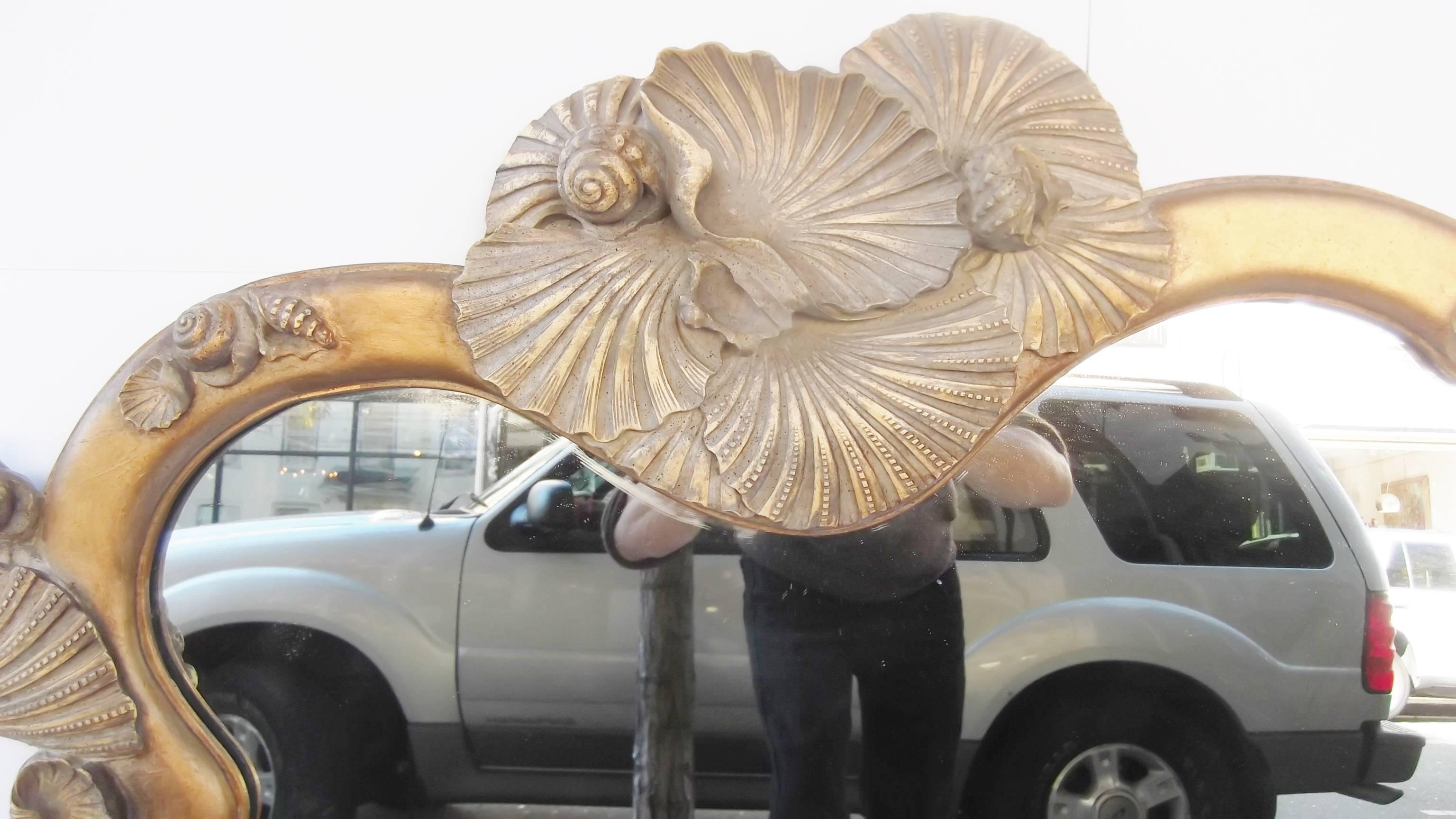 Italian Unusual Organic Shaped Shell Mirror