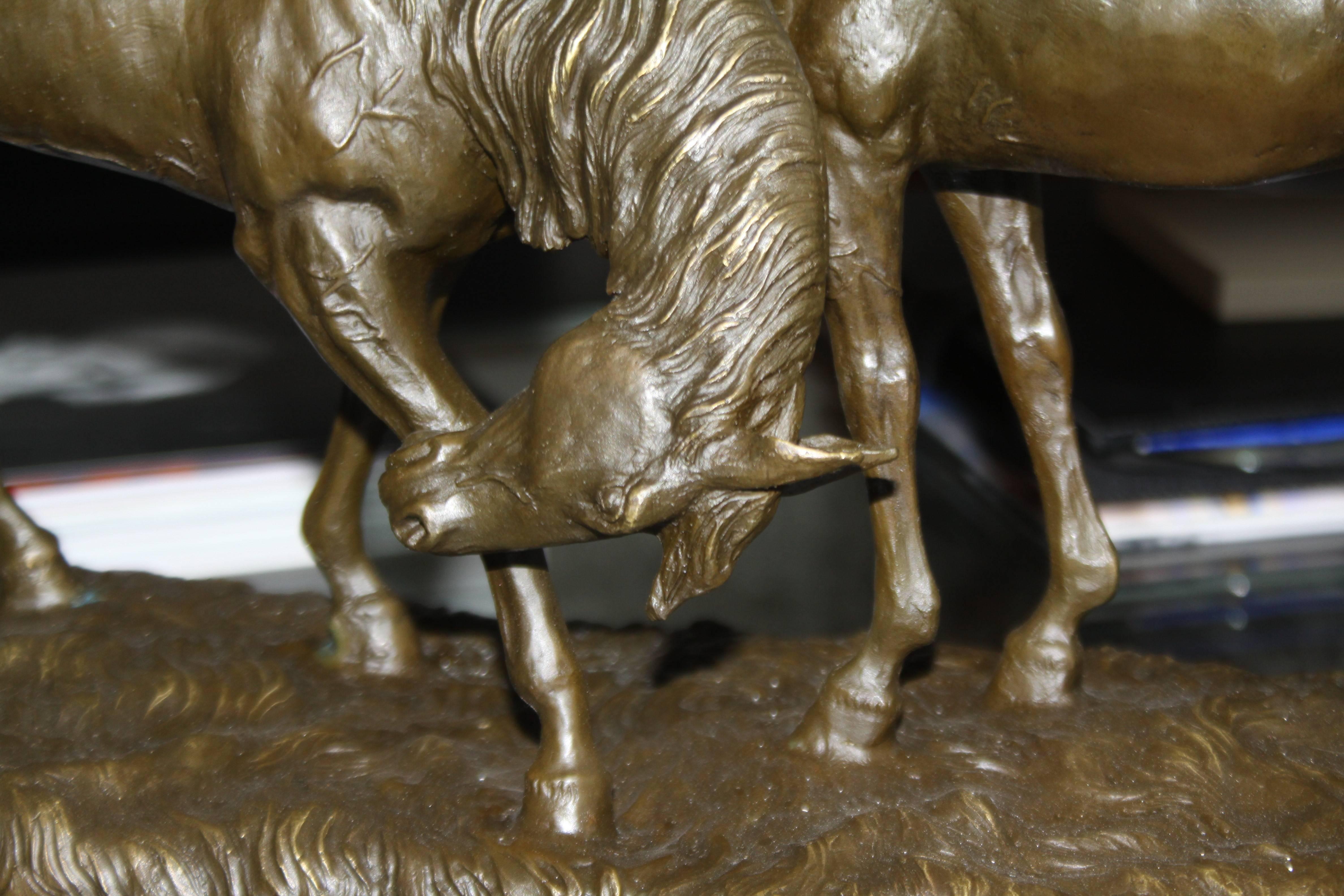 French Bronze Equestrian Group by Louis Carvin