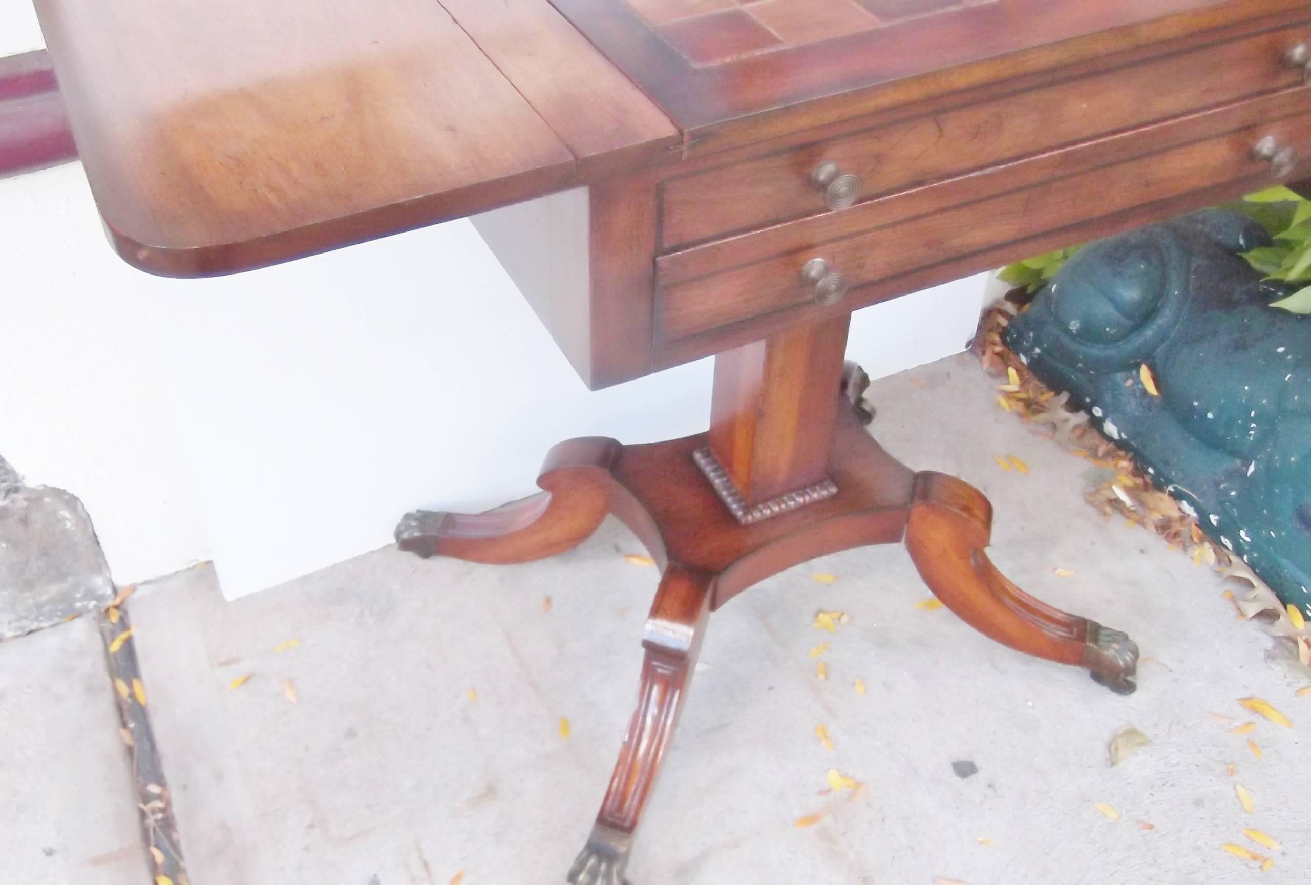 Light and Dark Mahogany Chess Game Table In Good Condition In Lambertville, NJ