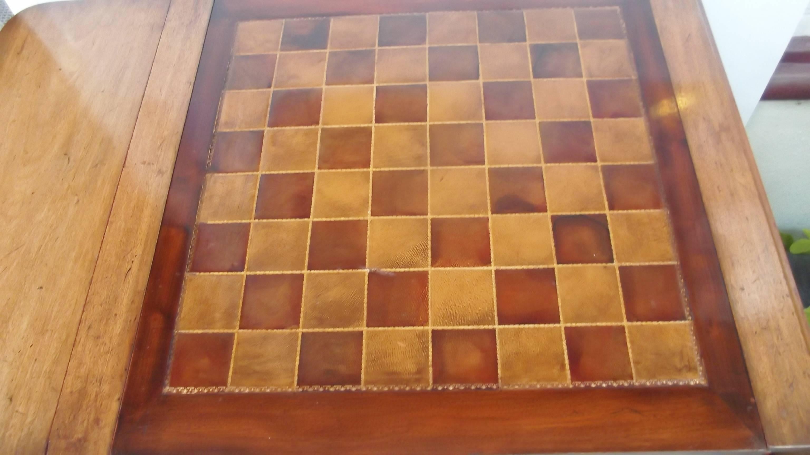 Regency Light and Dark Mahogany Chess Game Table