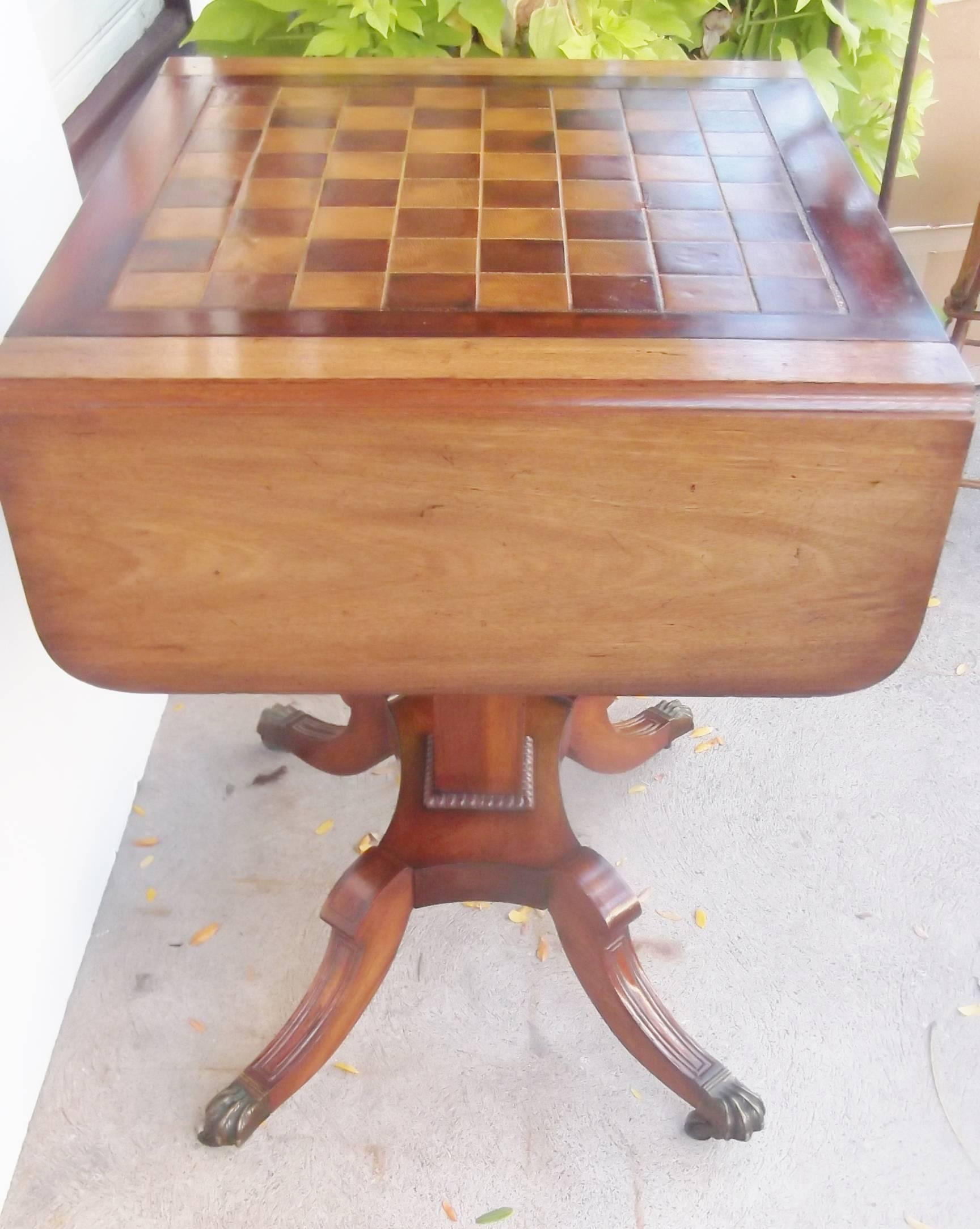 20th Century Light and Dark Mahogany Chess Game Table