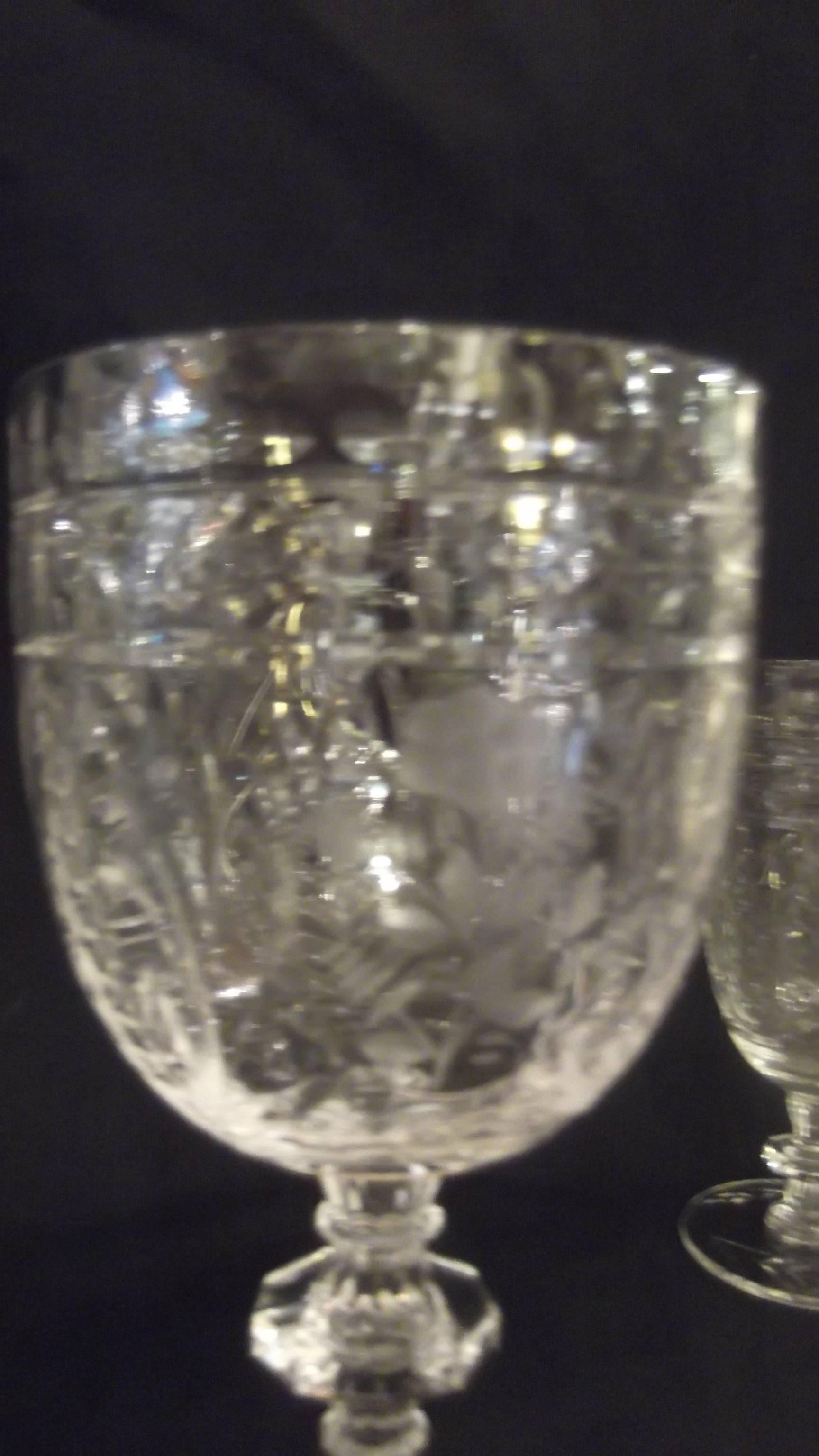 20th Century Suite of 45 English Cut Glass Stemware