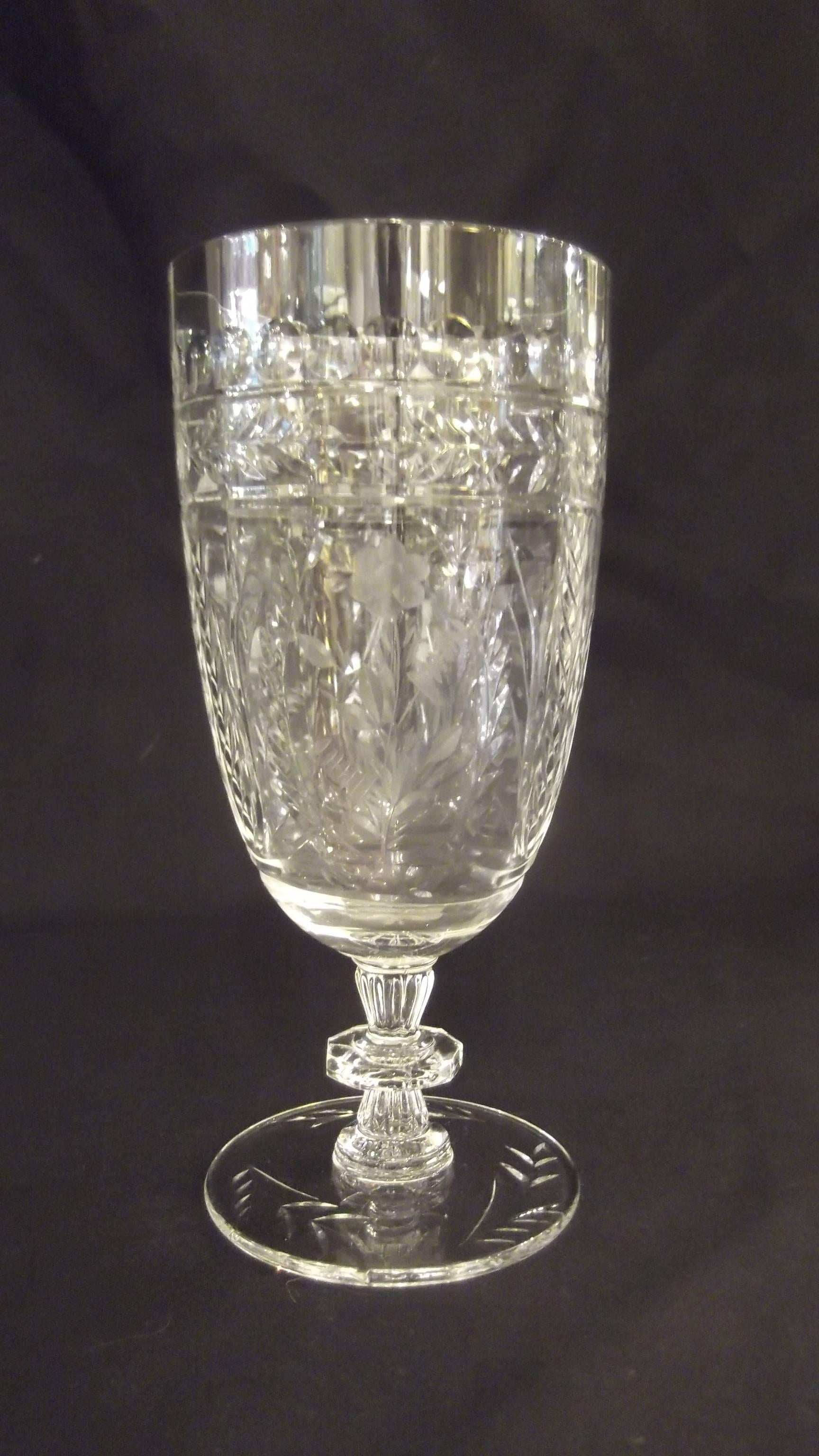 Hand-Crafted Suite of 45 English Cut Glass Stemware