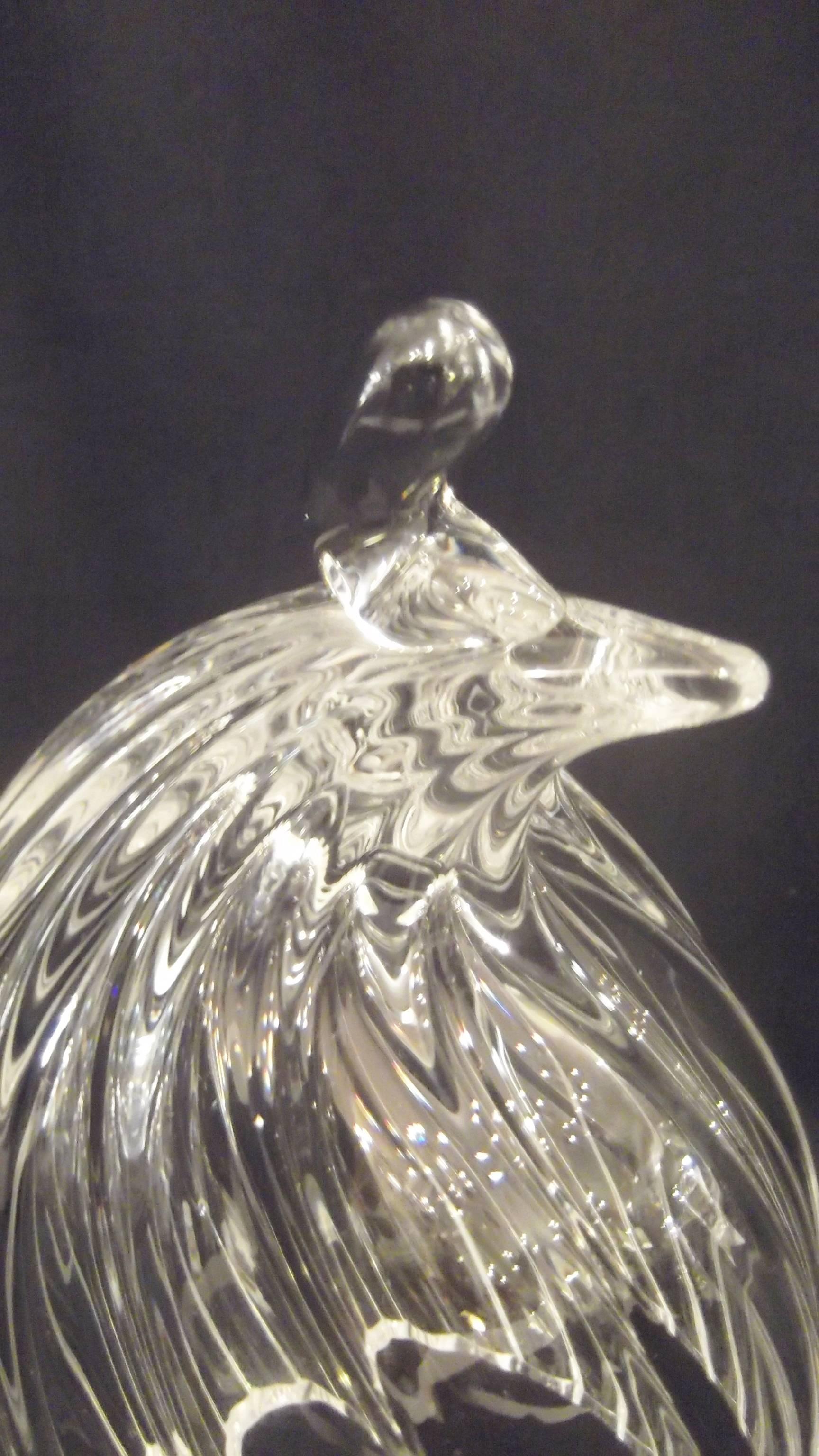 Beautiful Steuben Crystal Quail #8533 issued in 1986 and discontinued in 1999. Designed by Donald Pollard, Design no. 8533.

Based in New York for over a century, Steuben believes that, no matter how advanced technology becomes, the things we