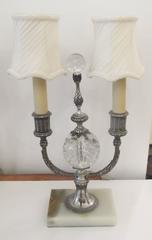 Pair of Silvered Bronze Buffet Lamps