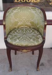 Antique French Walnut Accent Chair with Ormolu Mounts
